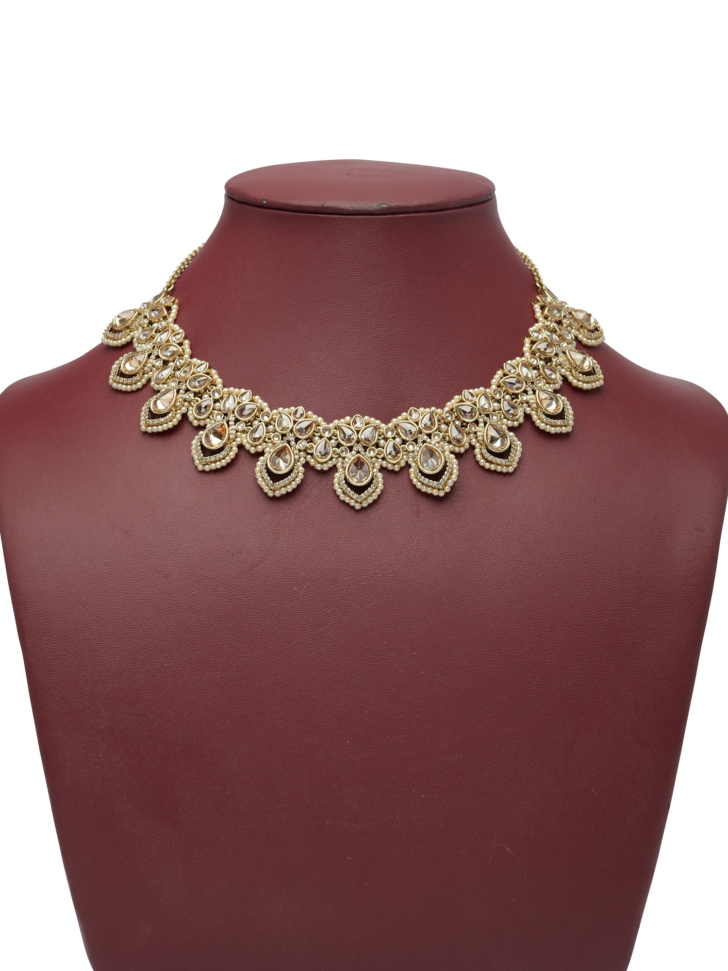 Selina Necklace Set in Pearl and Champagne