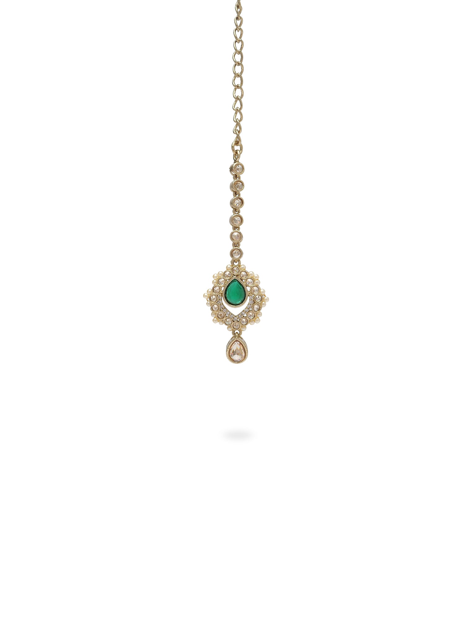 Selina Necklace Set in Pearl and Green