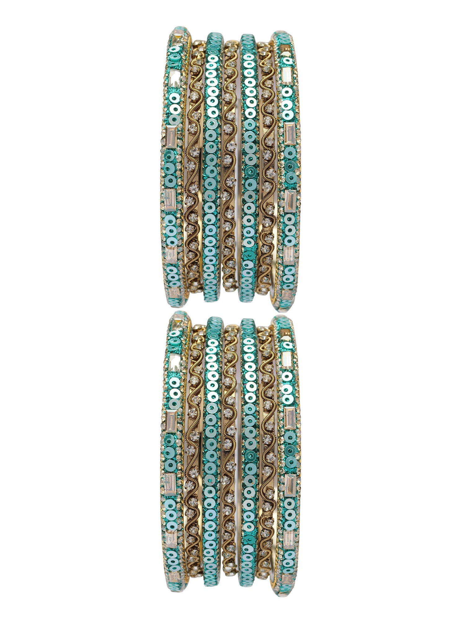 Selina Sequins Bangle Set in Blue