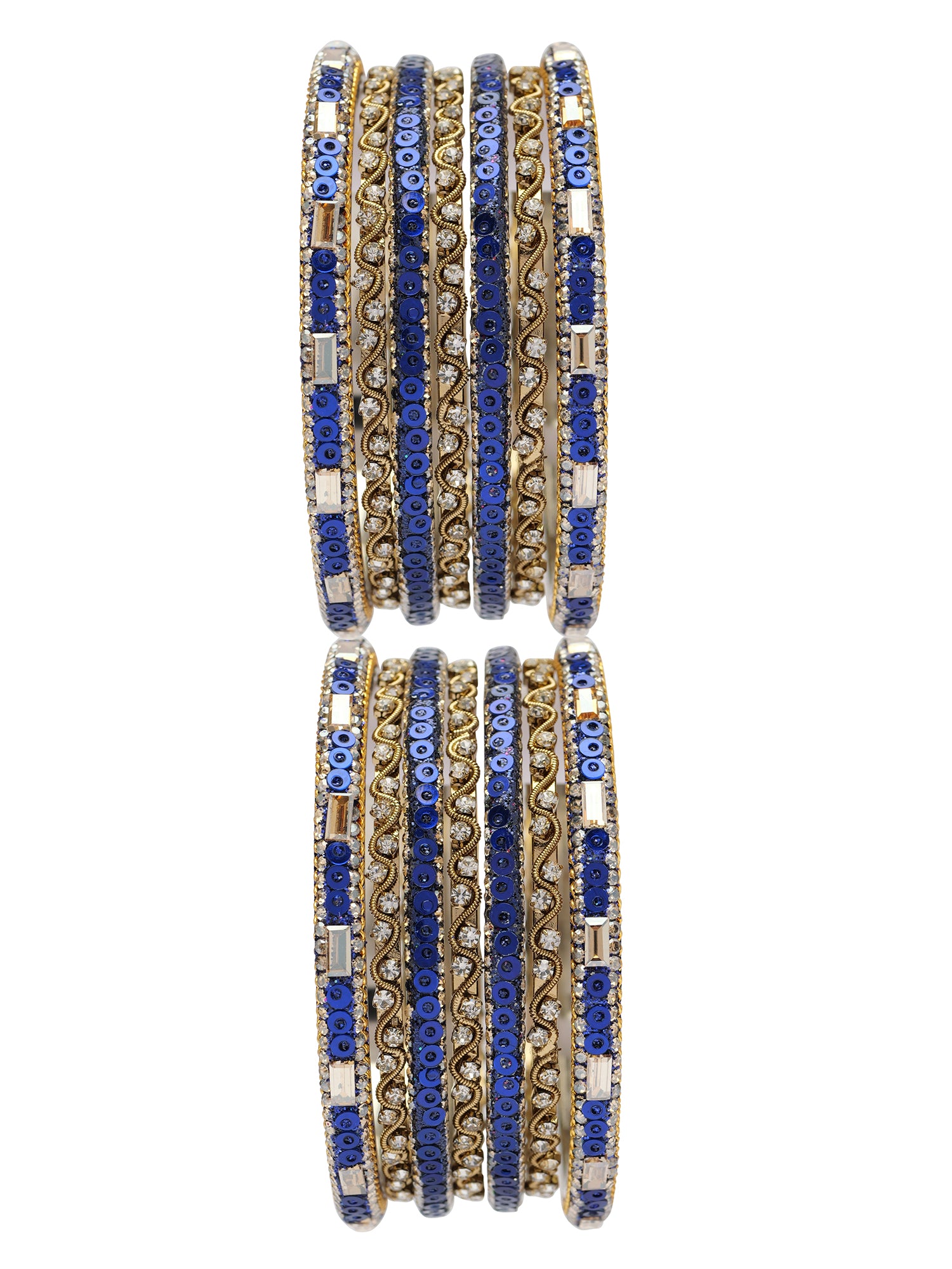 Selina Sequins Bangle Set in Dark Blue