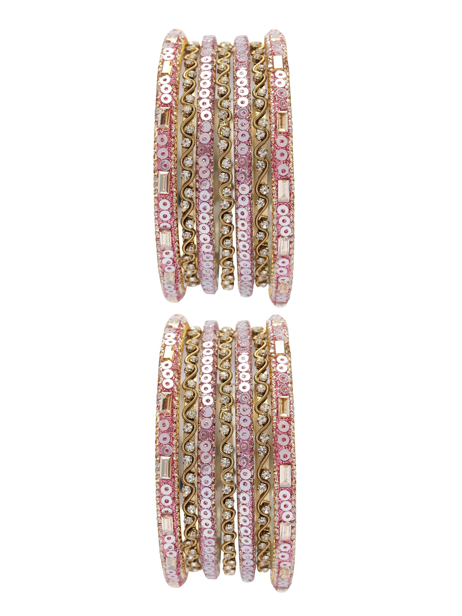 Selina Sequins Bangle Set in Pink