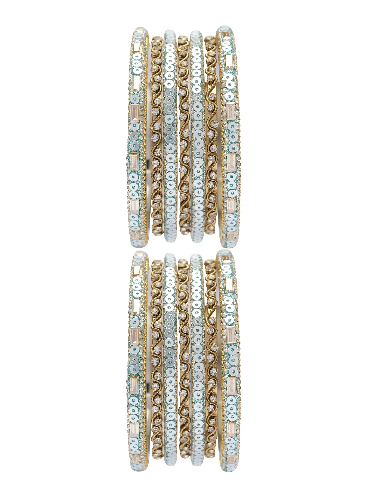 Selina Sequins Bangle Set in Pastel Blue