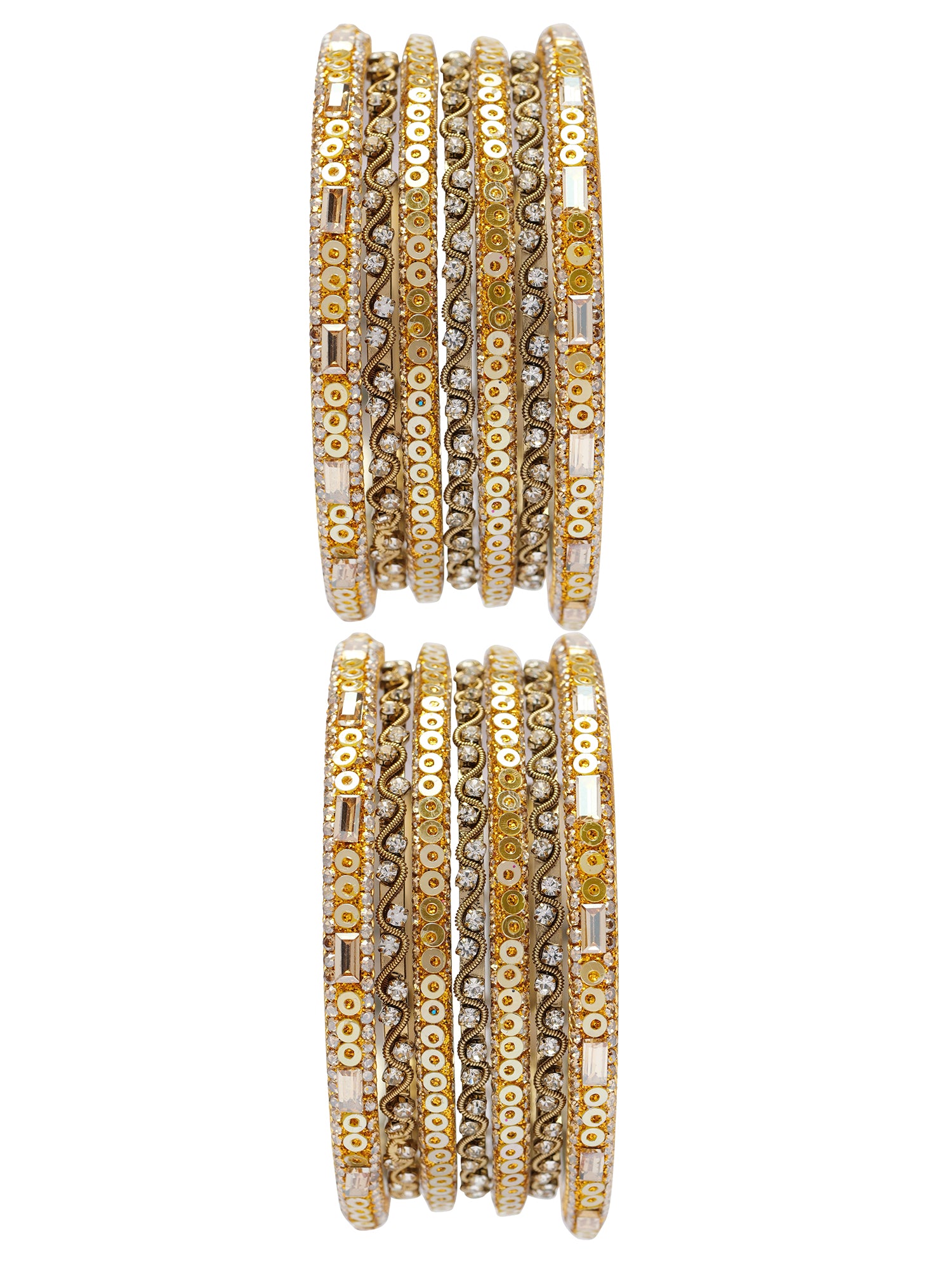 Selina Sequins Bangle Set in Yellow