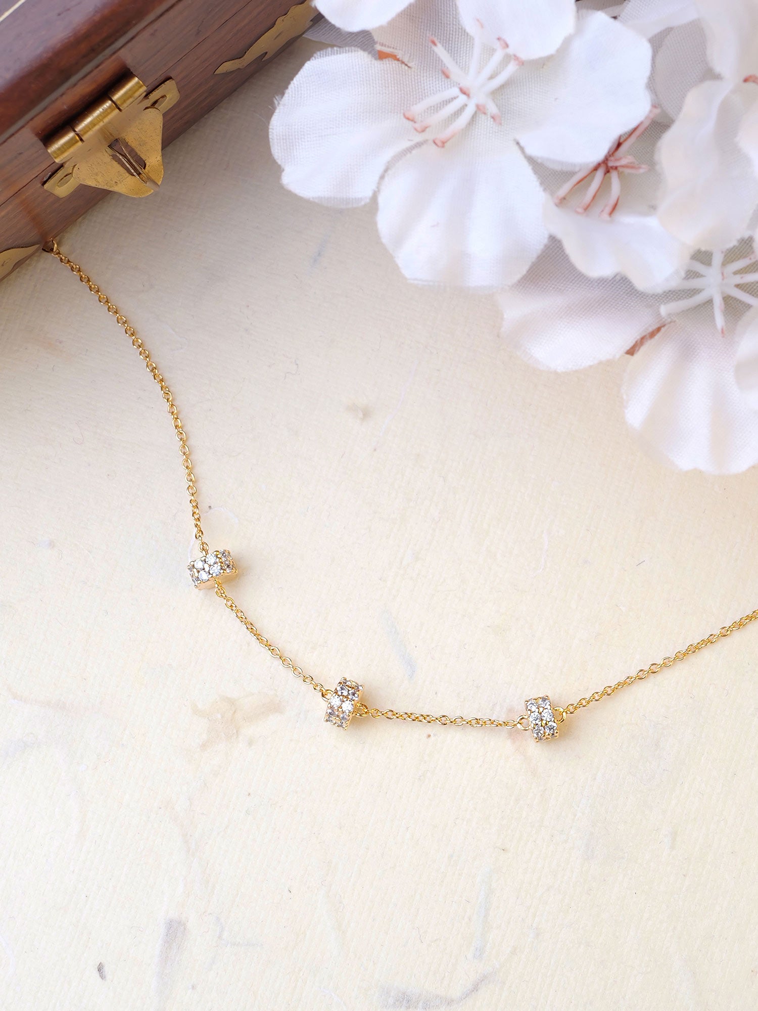 Sena Cubic Zirconia Bracelet in White and Gold