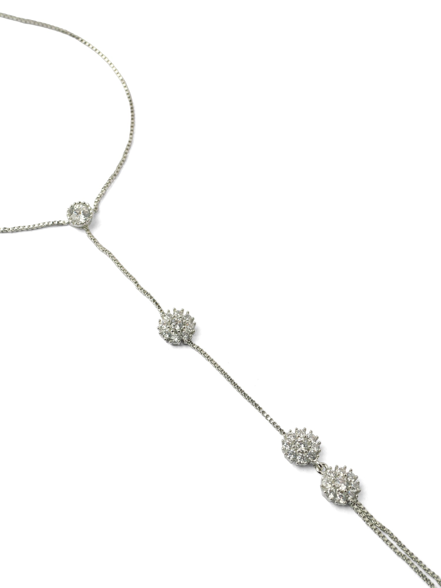 Serena Cubic Zirconia Hand Chain in Rhodium