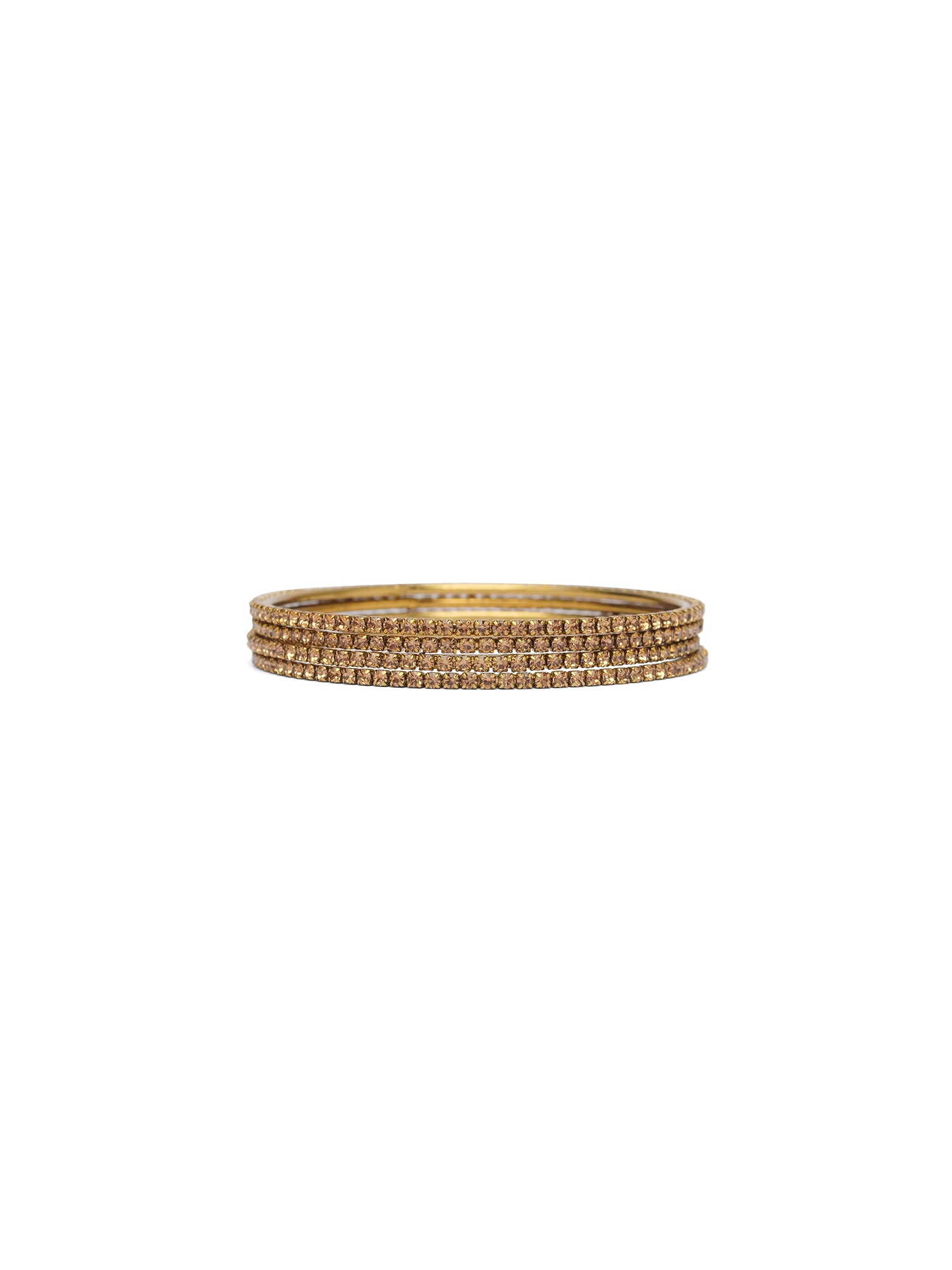 Set of 4 Diamante Bangles in Champagne