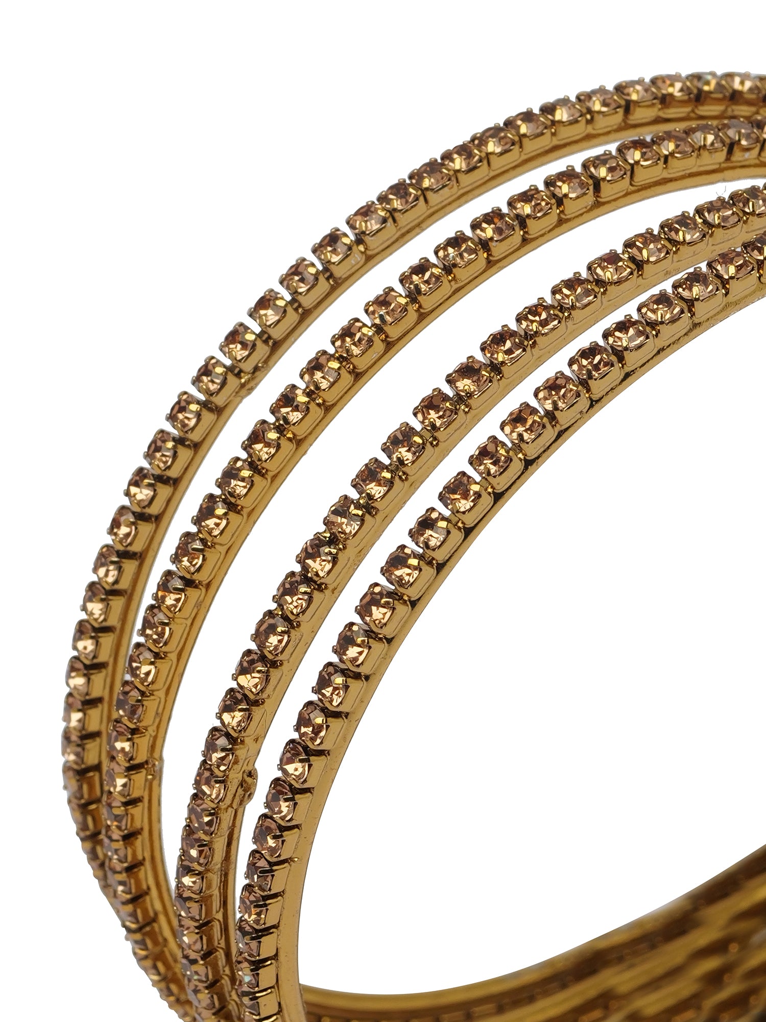 Set of 4 Diamante Bangles in Champagne