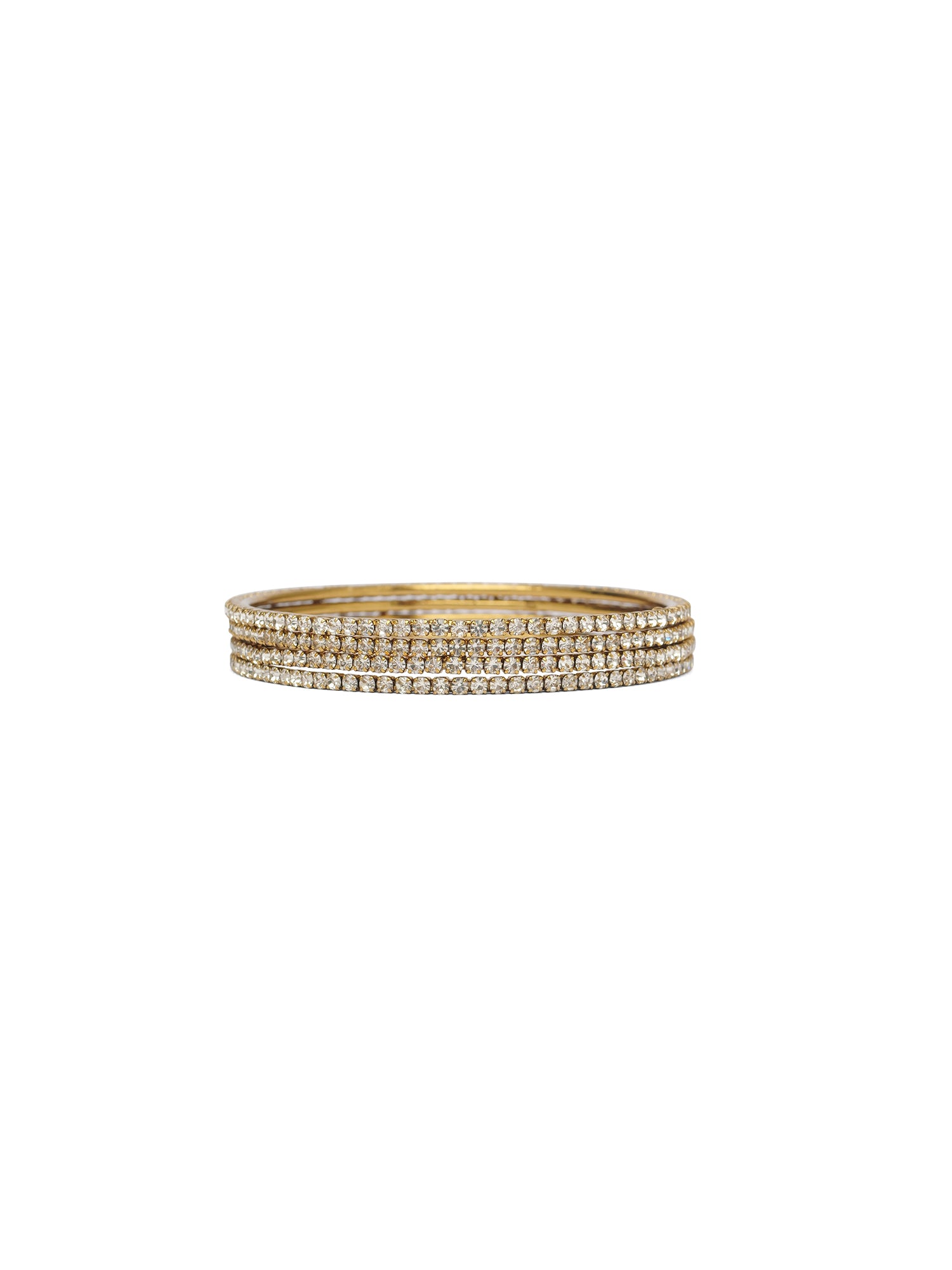 Set of 4 Diamante Bangles in White
