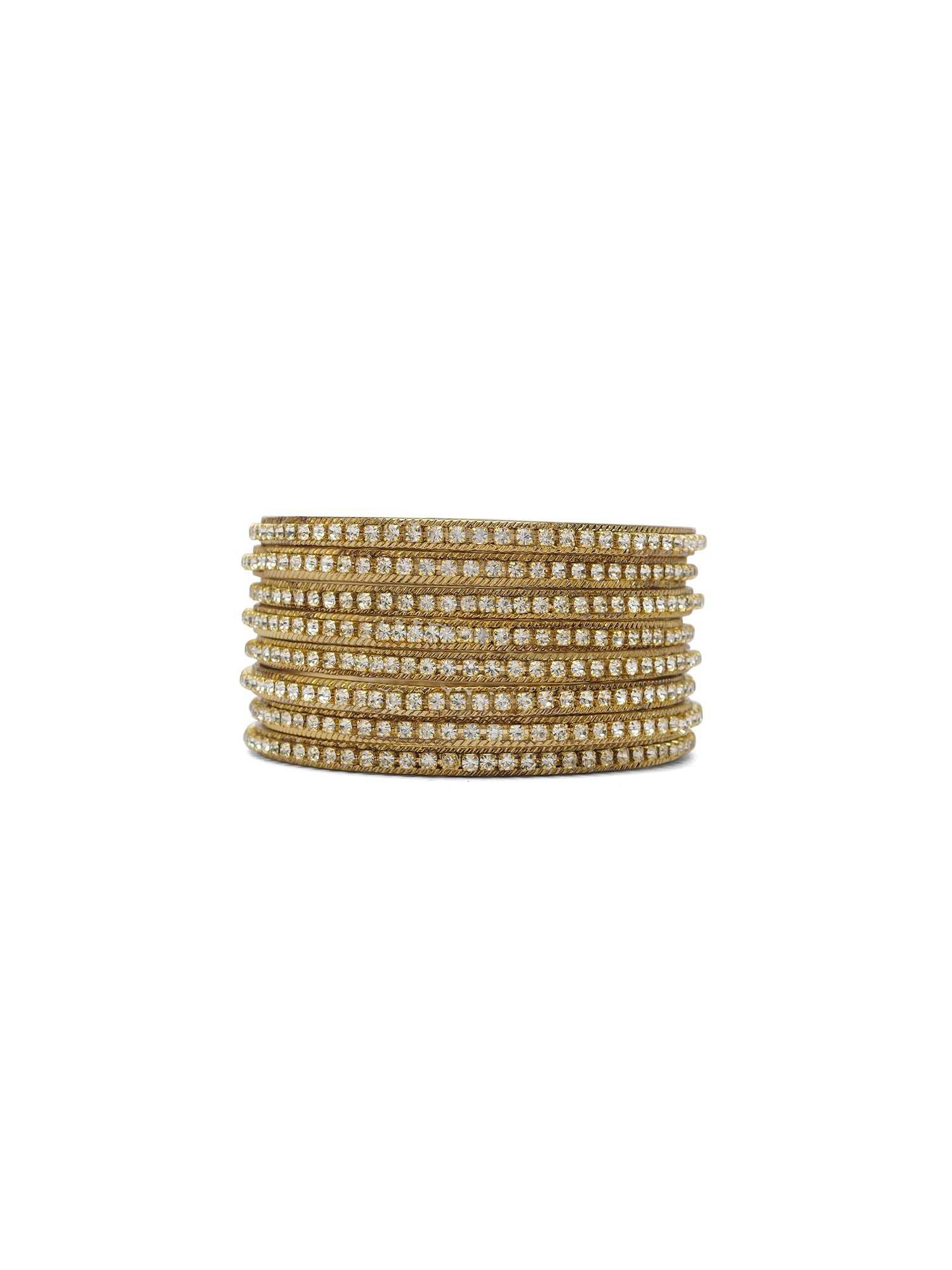 Set of 8 Crystal Bangles in White