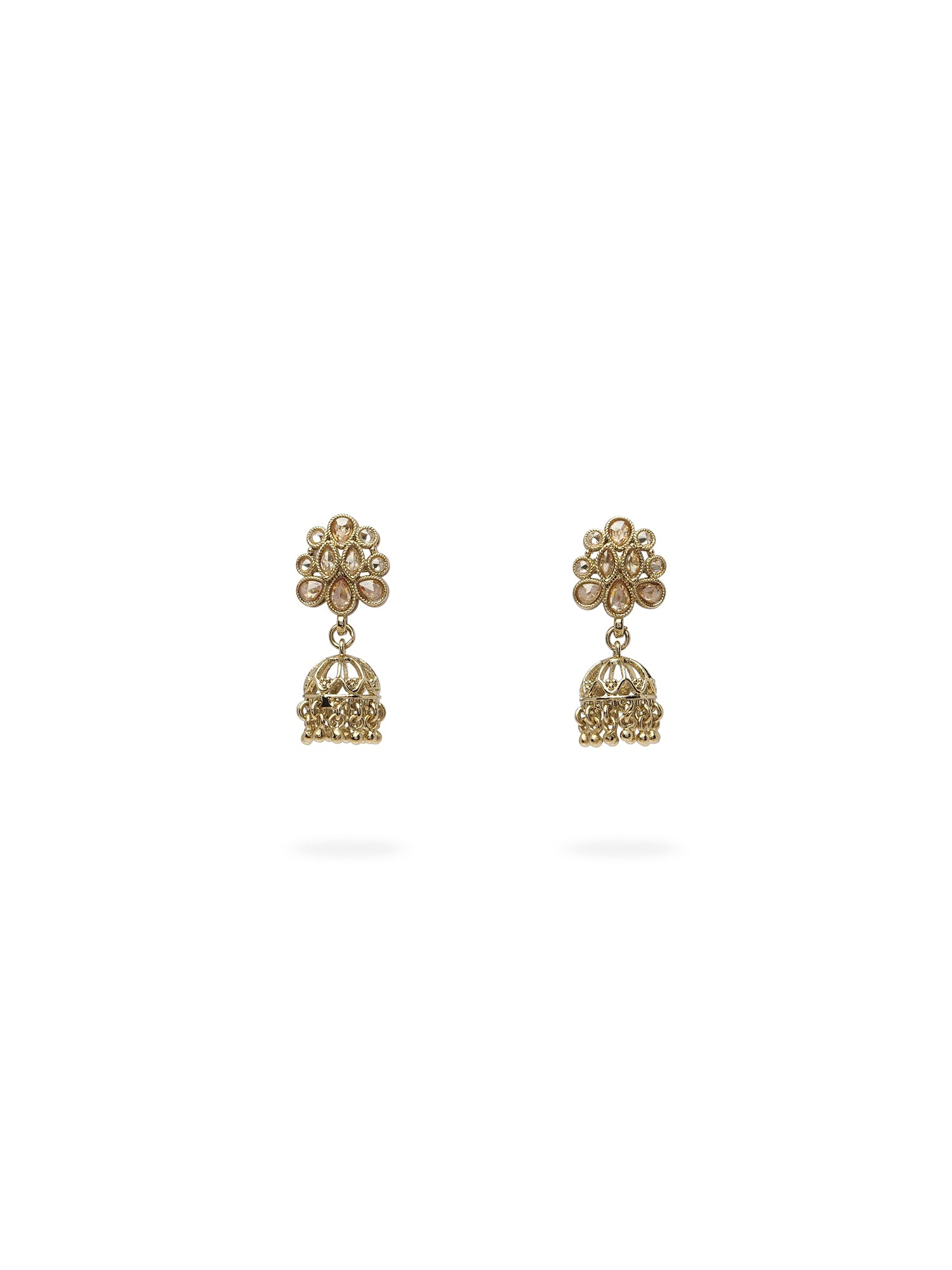 Shahana Simple Necklace Set in Champagne