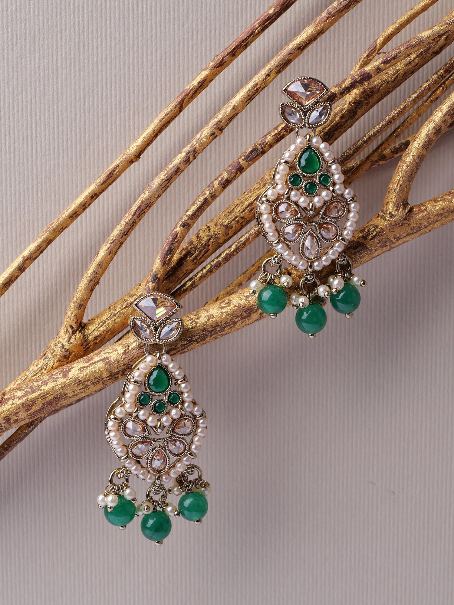 Shalina Pearl Earrings in Green