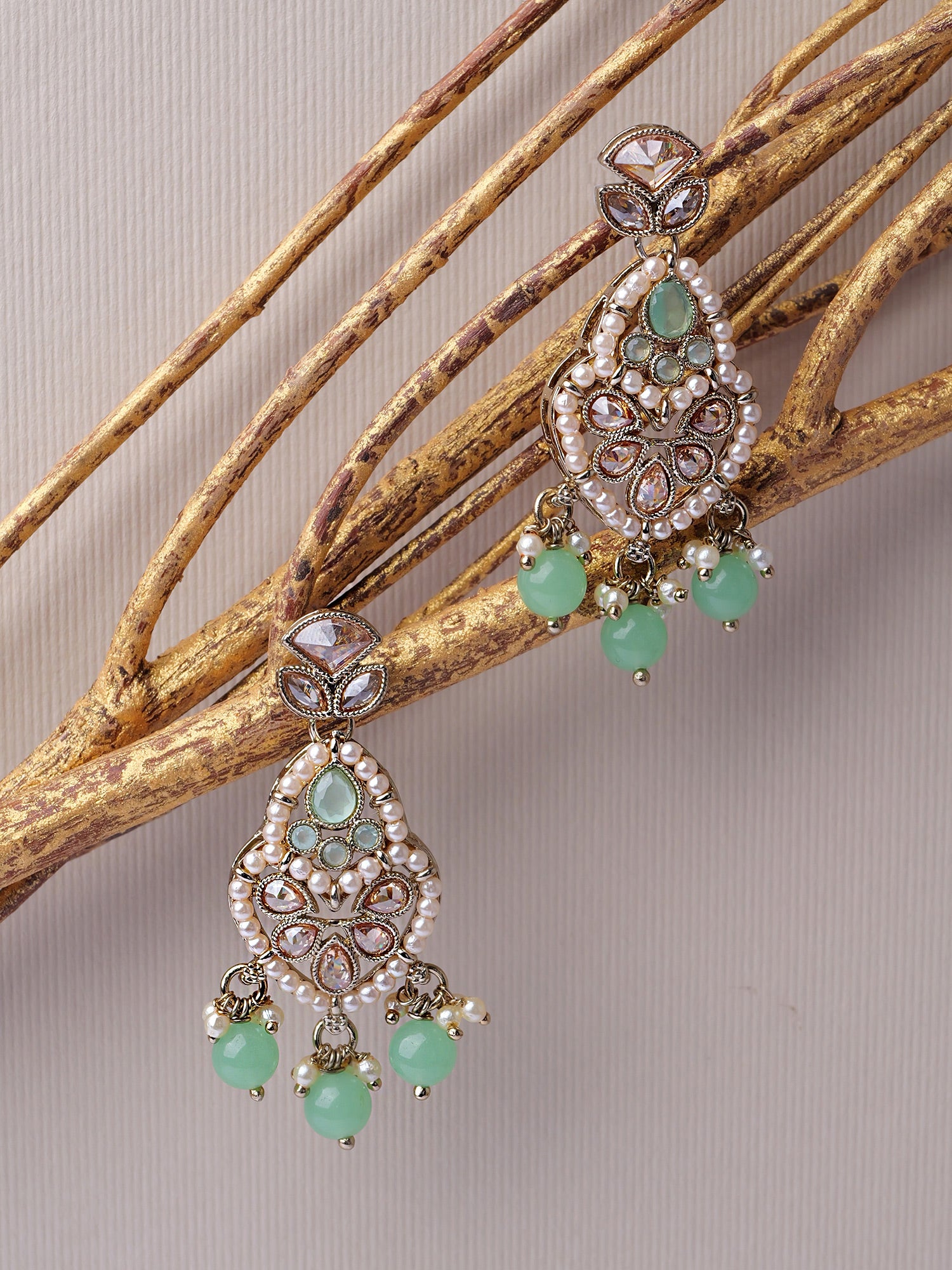 Shalina Pearl Earrings in Mint
