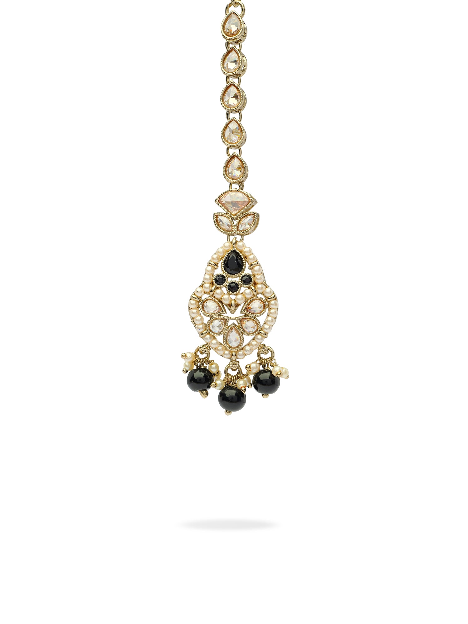 Shalina Pearl Maang Tikka in Black