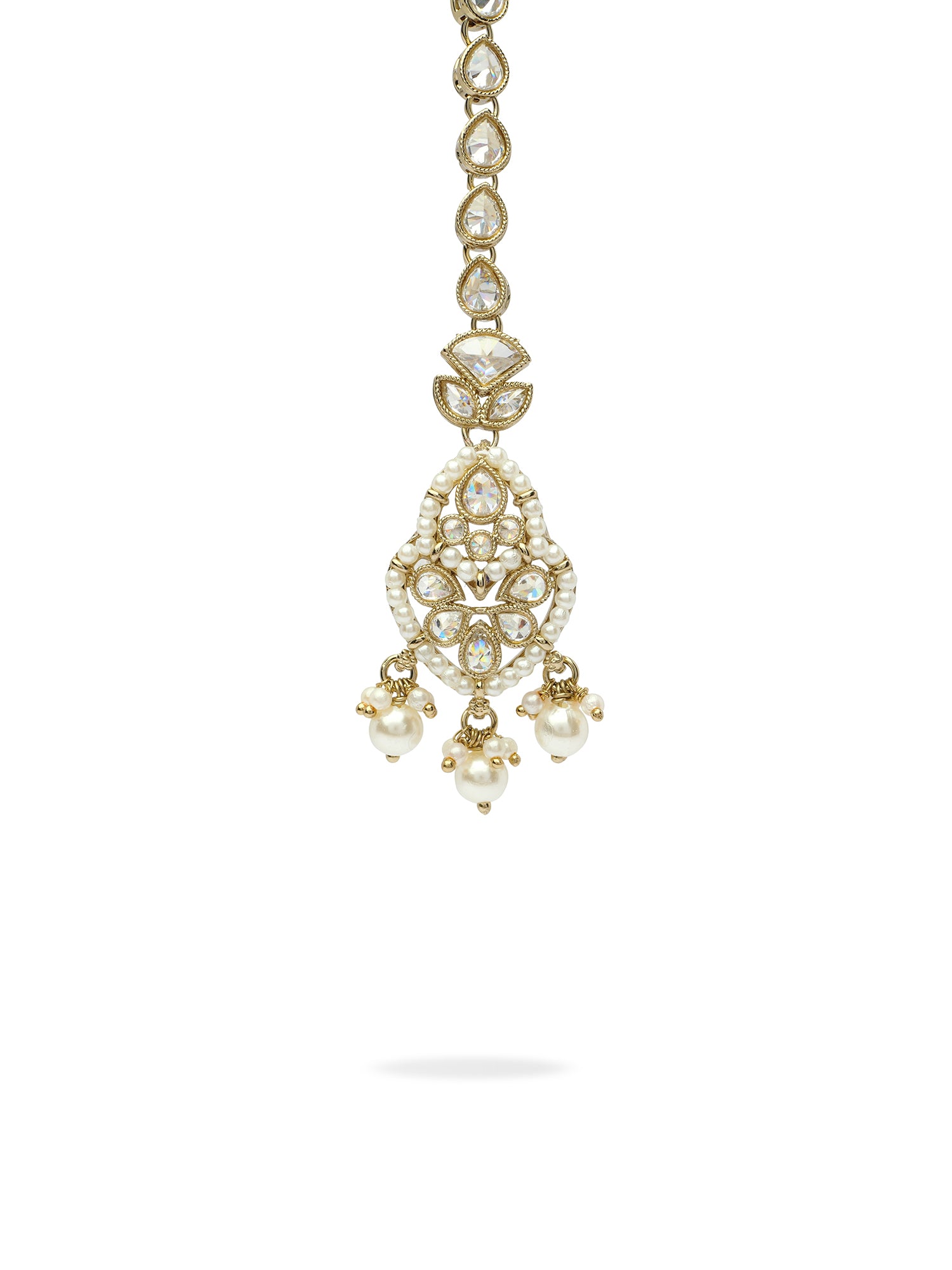 Shalina Pearl Maang Tikka in White