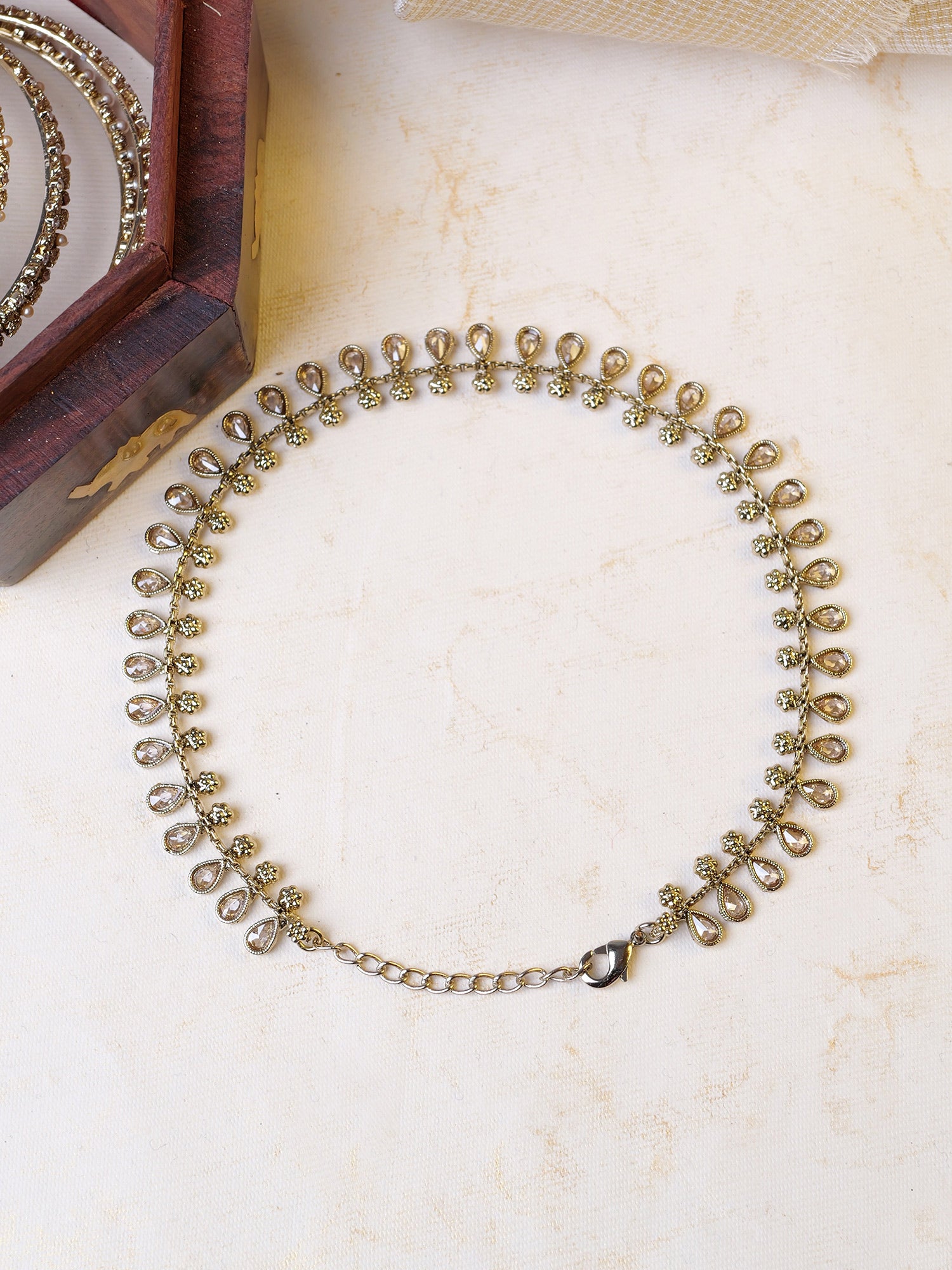 Shamila Anklet in Champagne