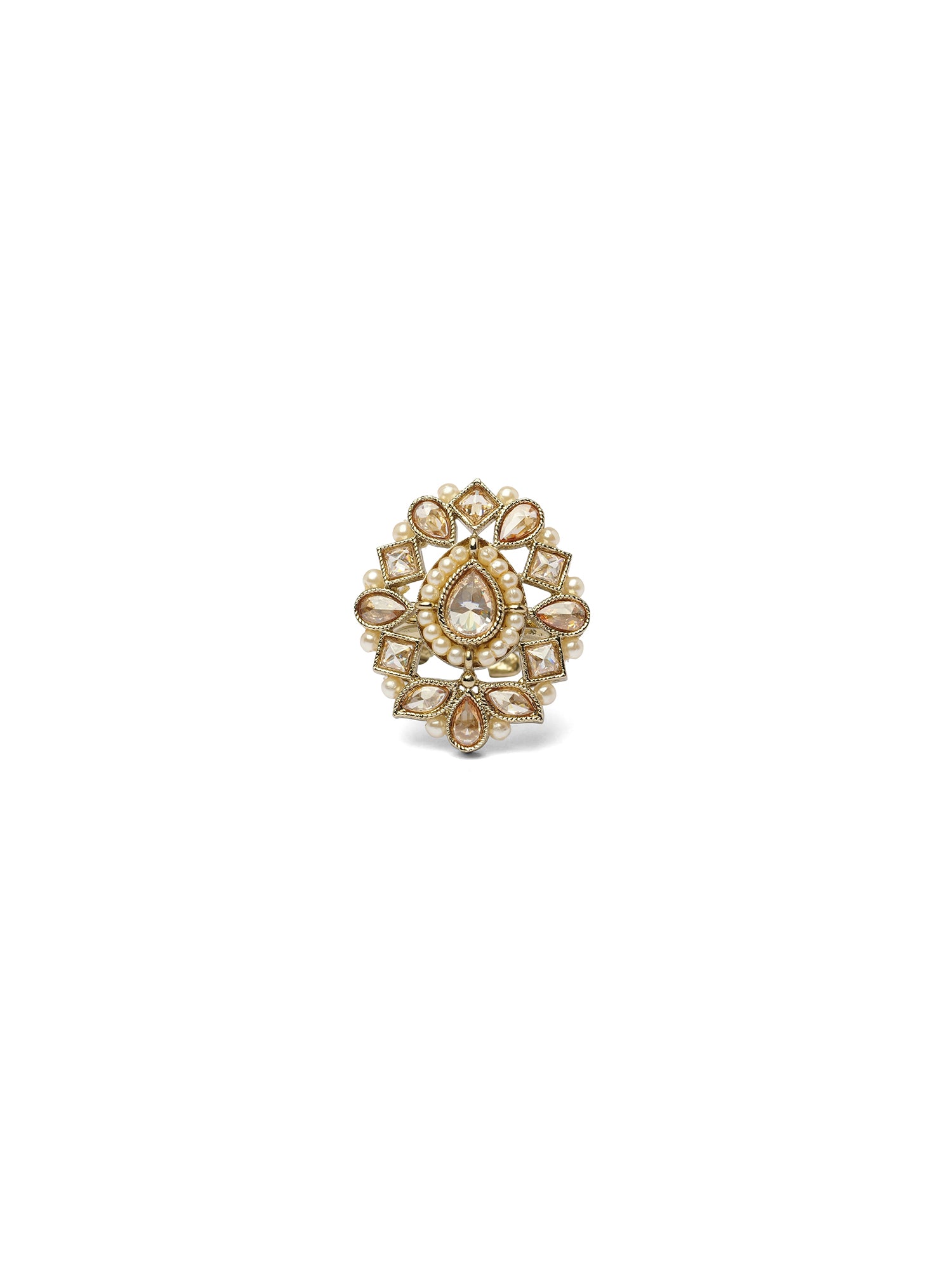 Shivani Ring in Champagne and Antique Gold