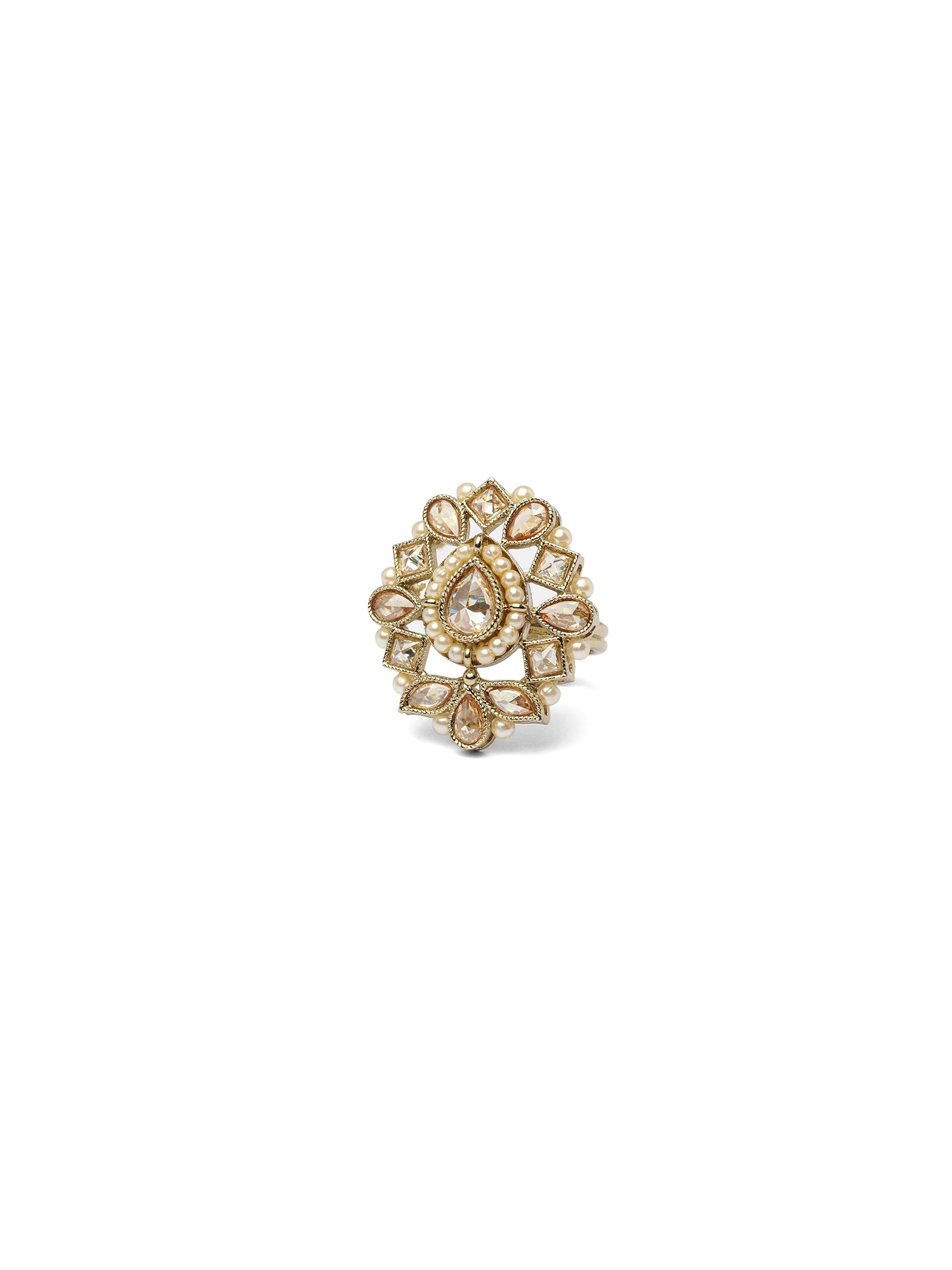 Shivani Ring in Champagne and Antique Gold