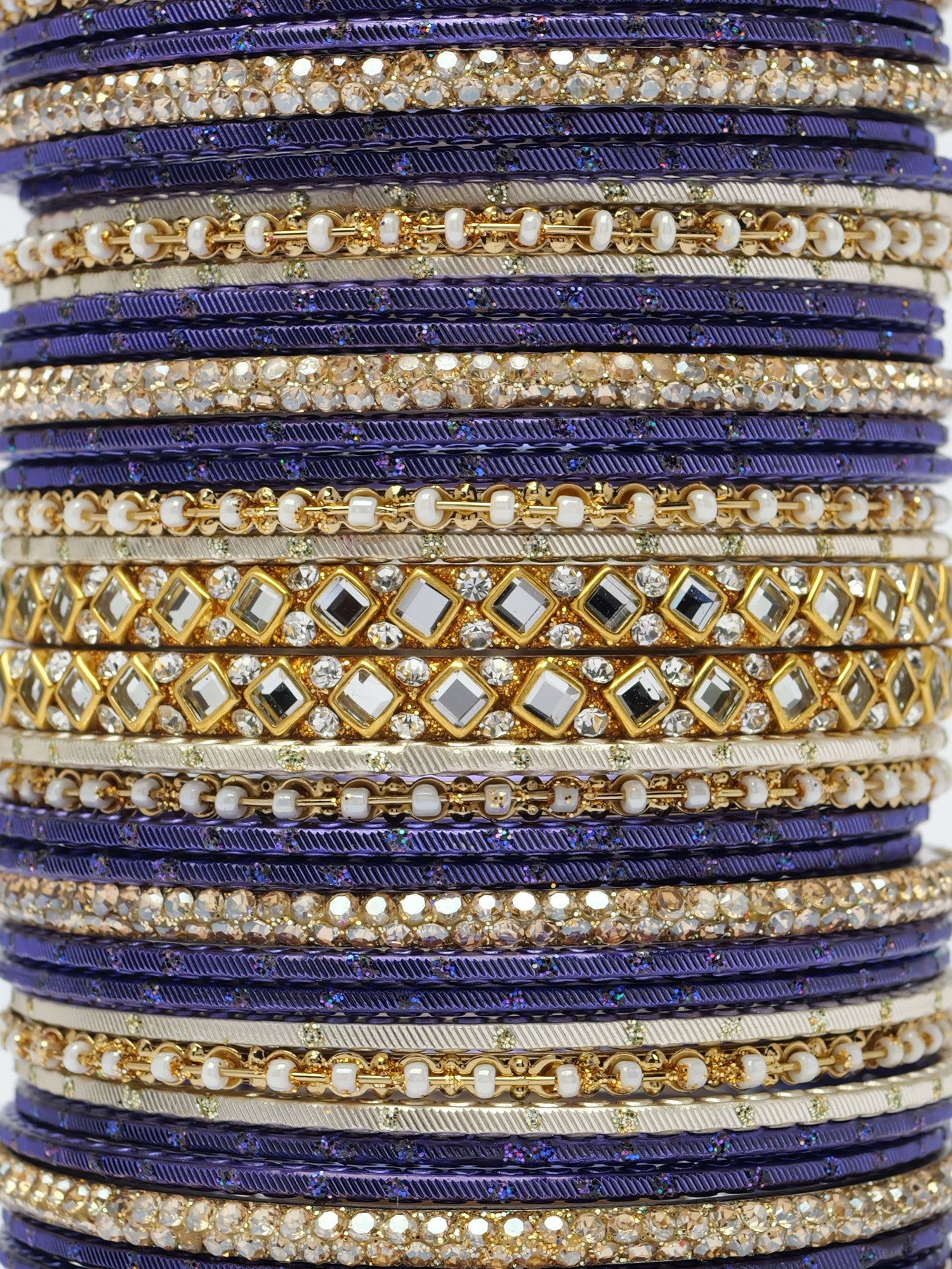 Shreya Bangle Set in Navy and Antique Gold