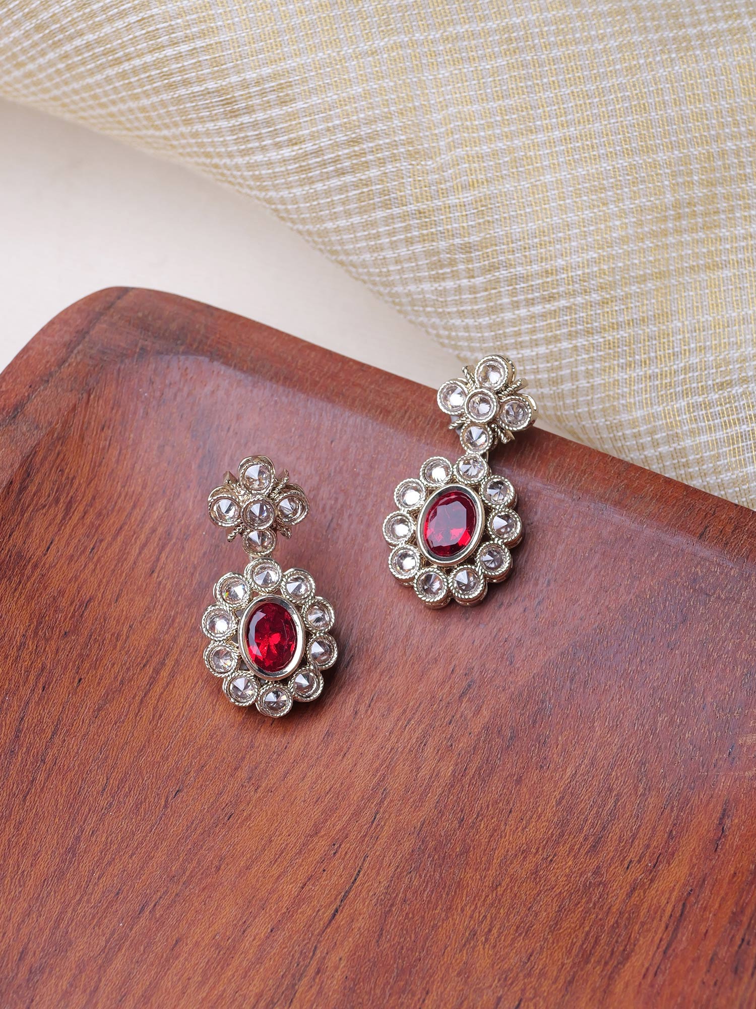 Shruti Small Earrings in Maroon