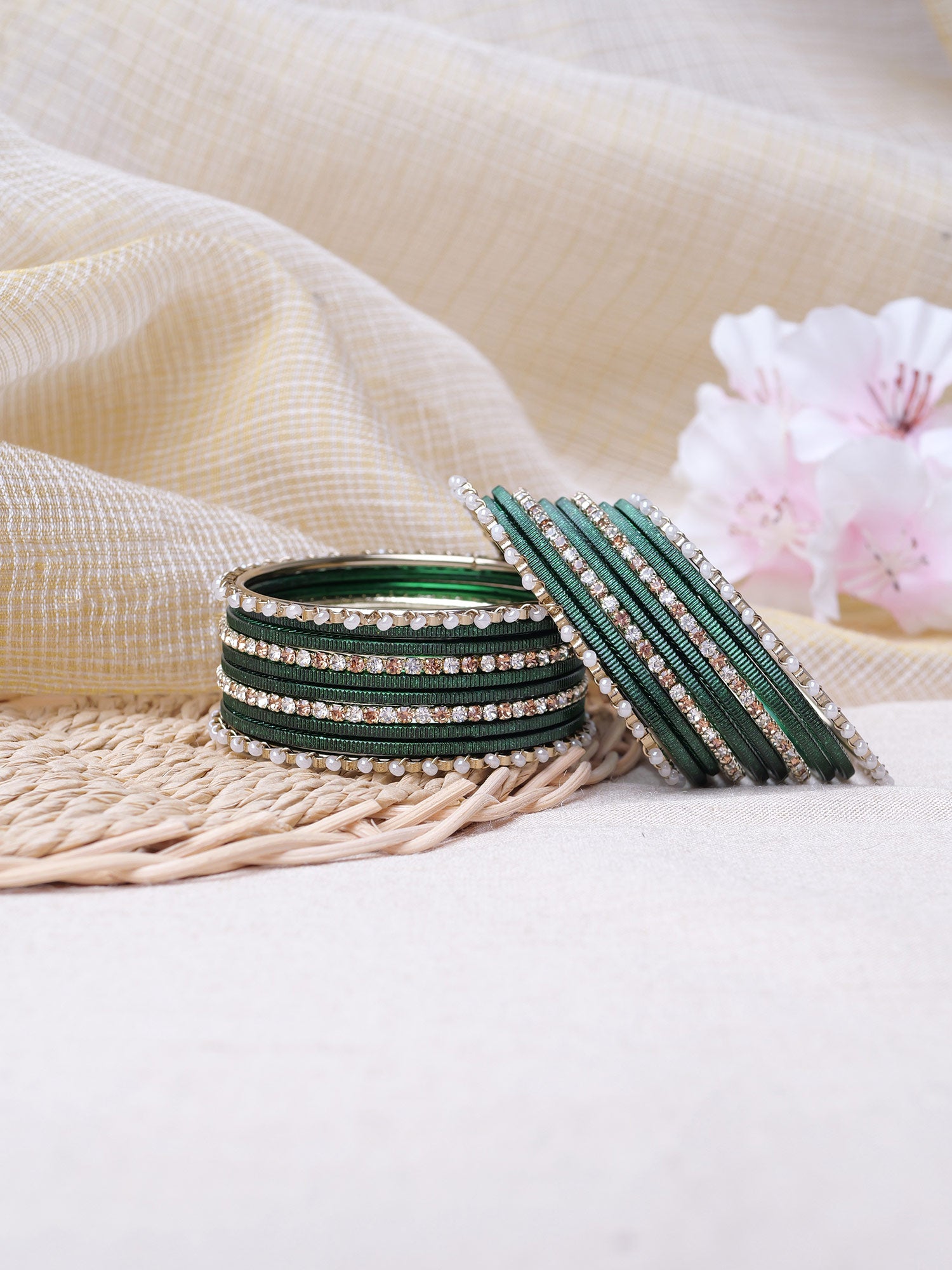 Siara Children's Bangle Set in Green