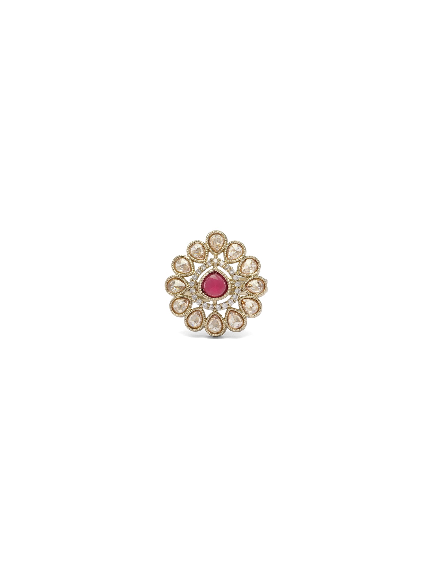 Simran Ring in Ruby and Antique Gold