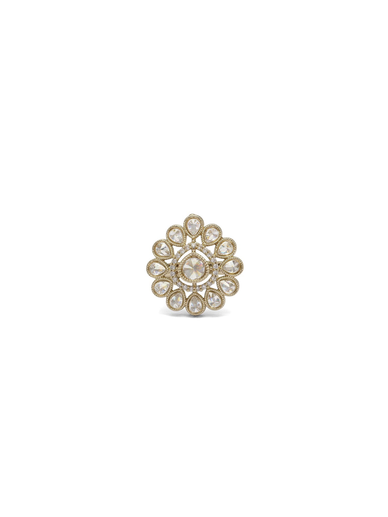Simran Ring in White and Antique Gold