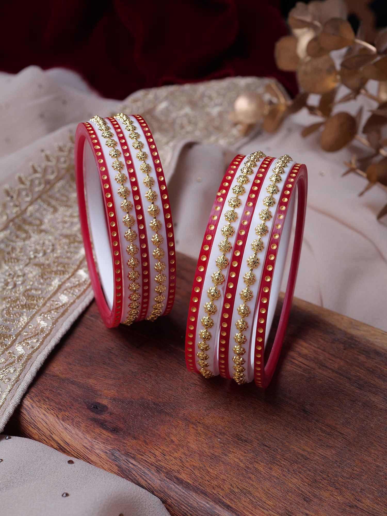 Sita Chura Bangle Set in Red