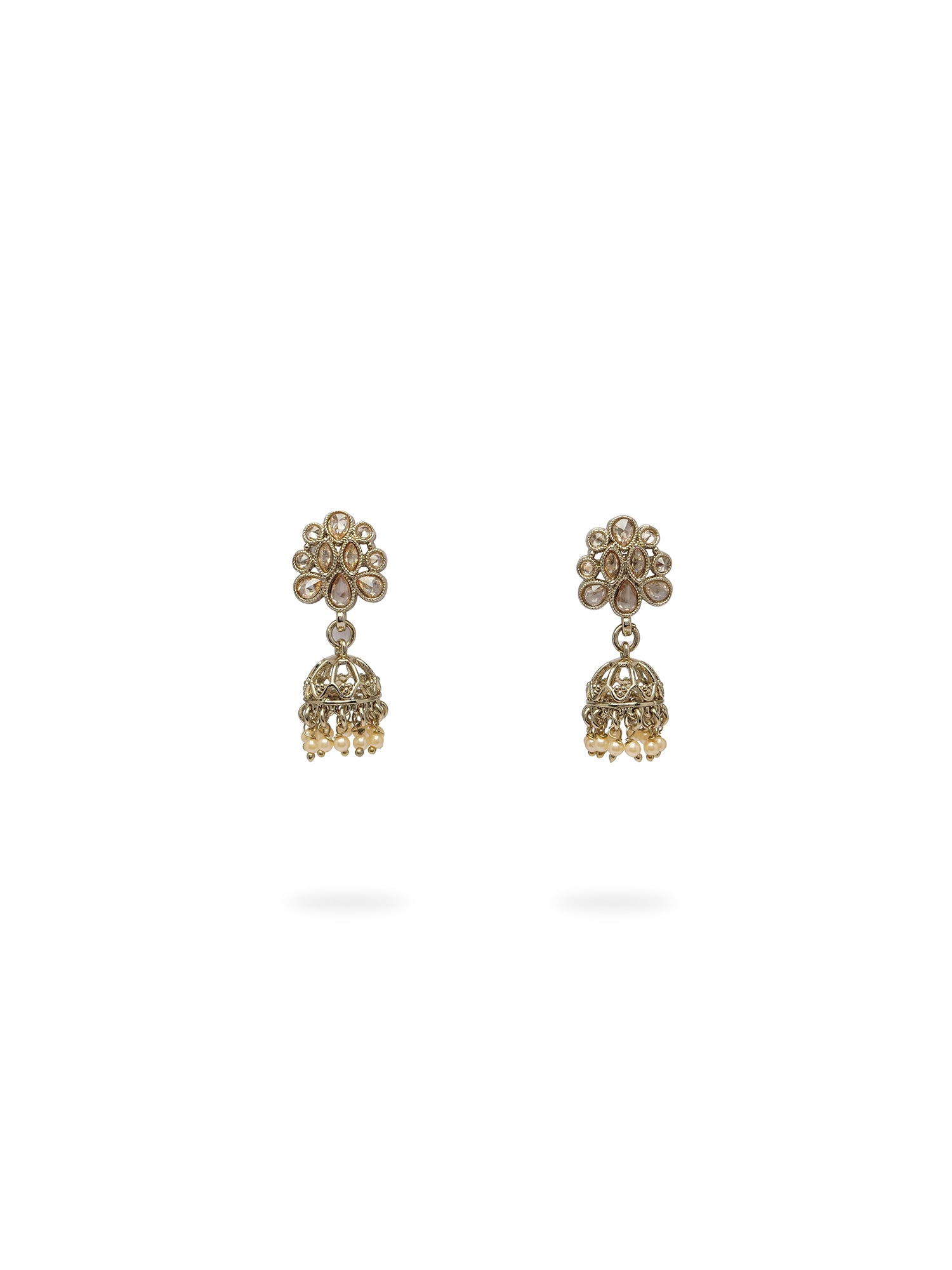 Sitara Jhumka Earrings in Champagne