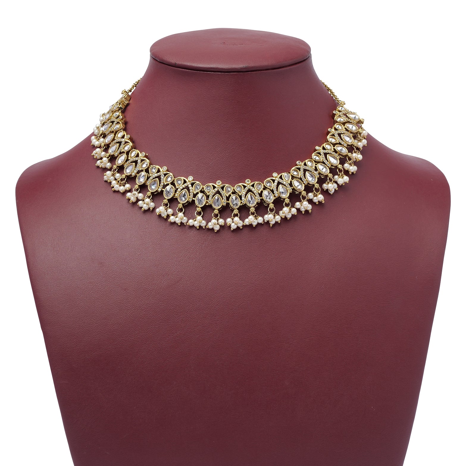 Sneha Necklace Set in White