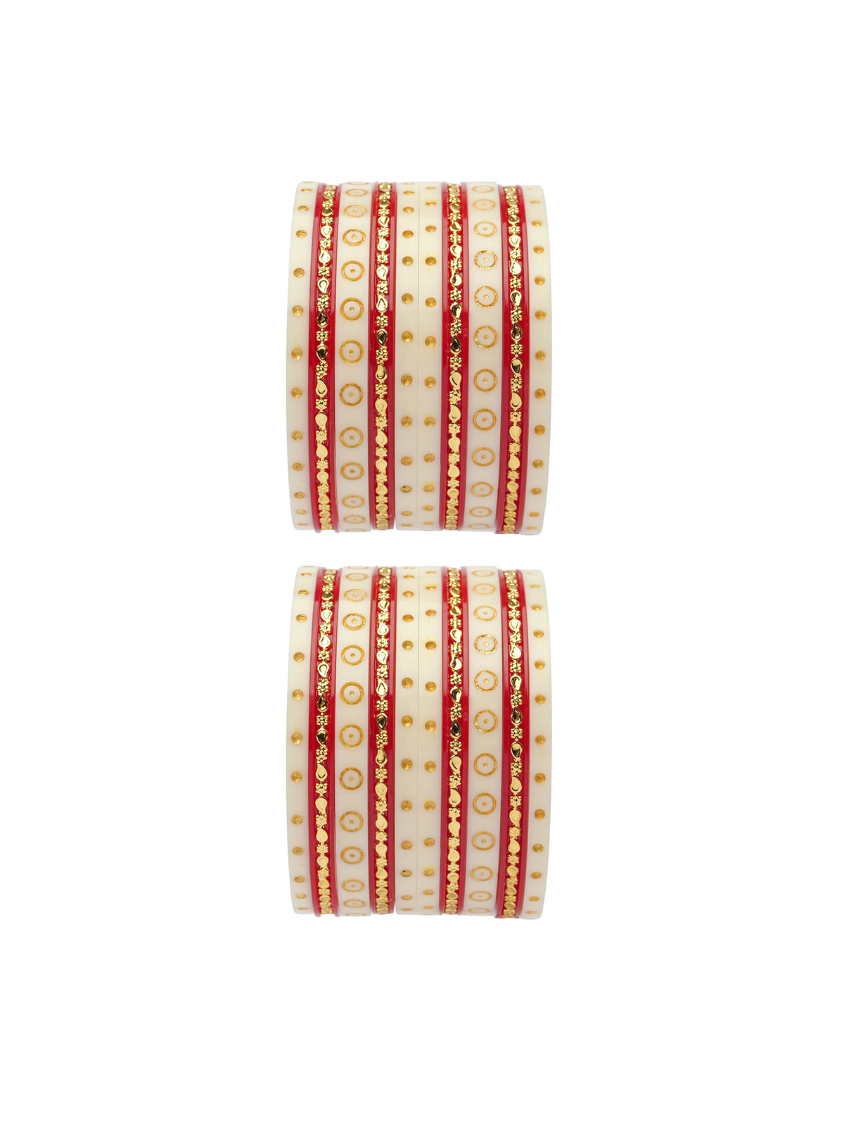 Sohni Chura Bangle Set in White and Maroon