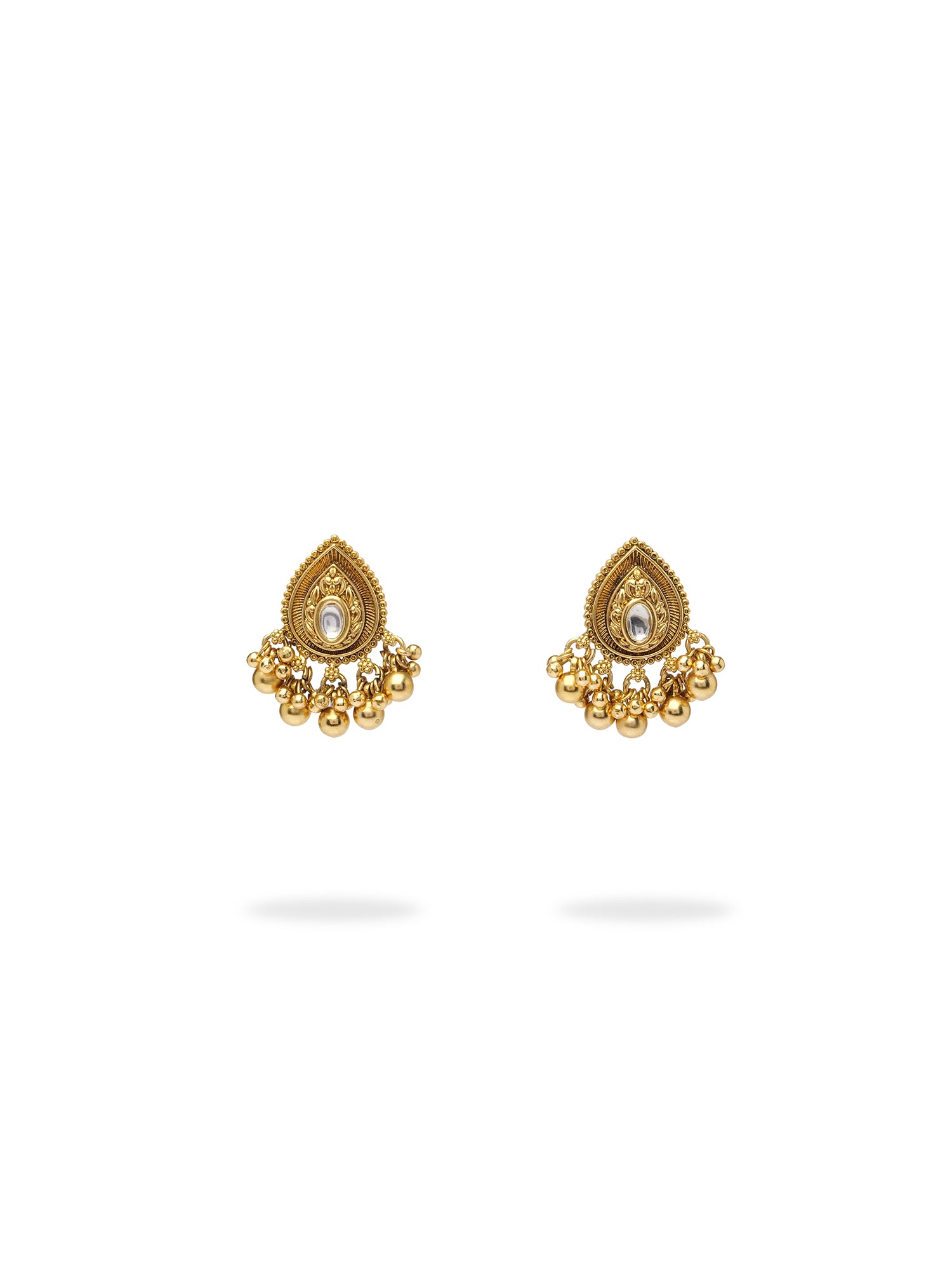 Sona Small Kundan Earrings in Gold