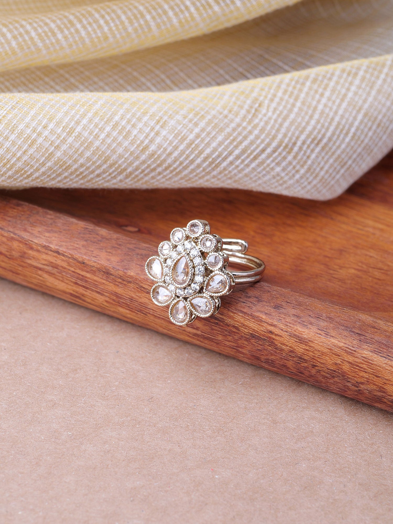 Sonal Crystal Ring in Champagne