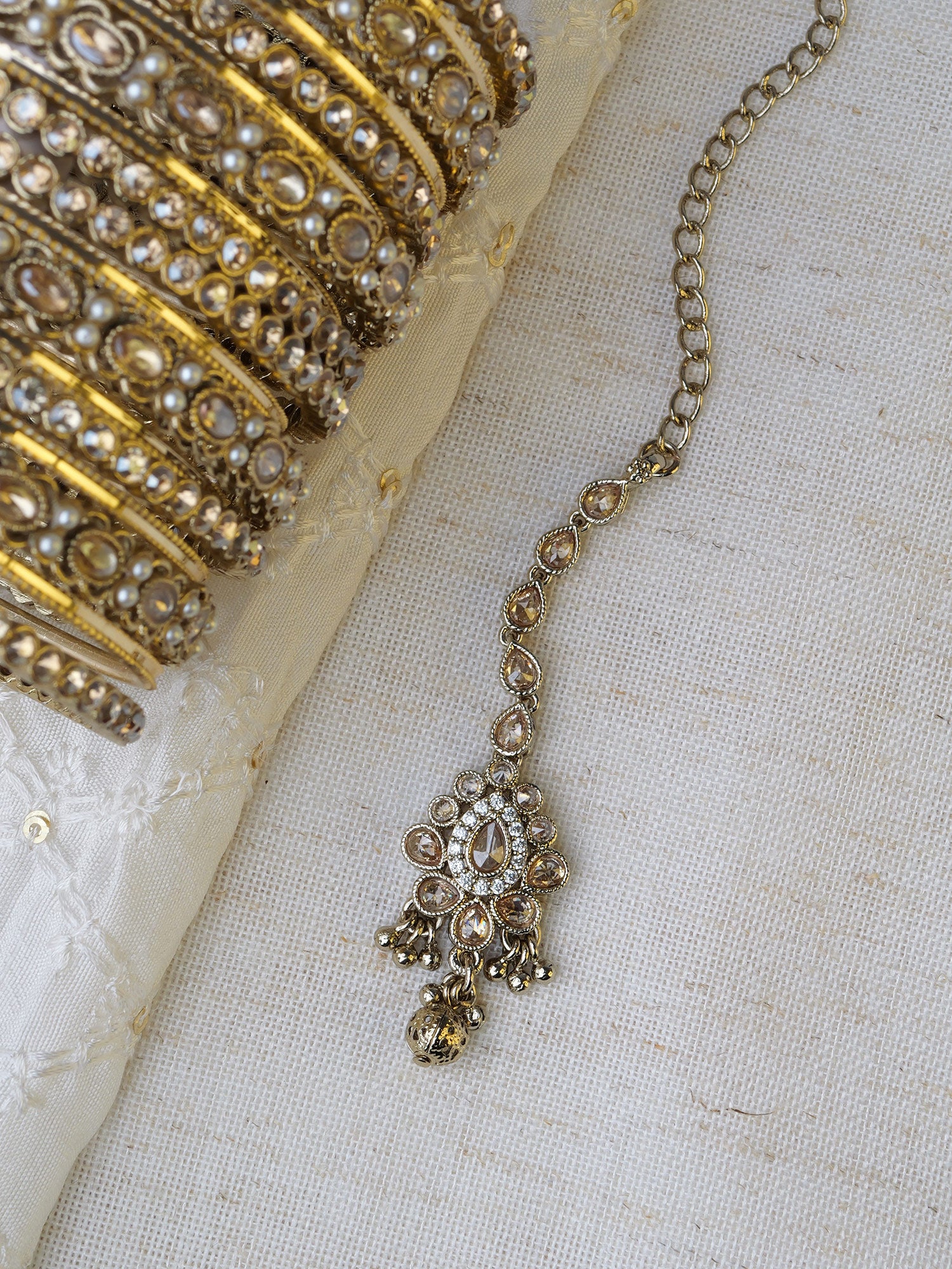 Sonal Maang Tikka in Antique Gold