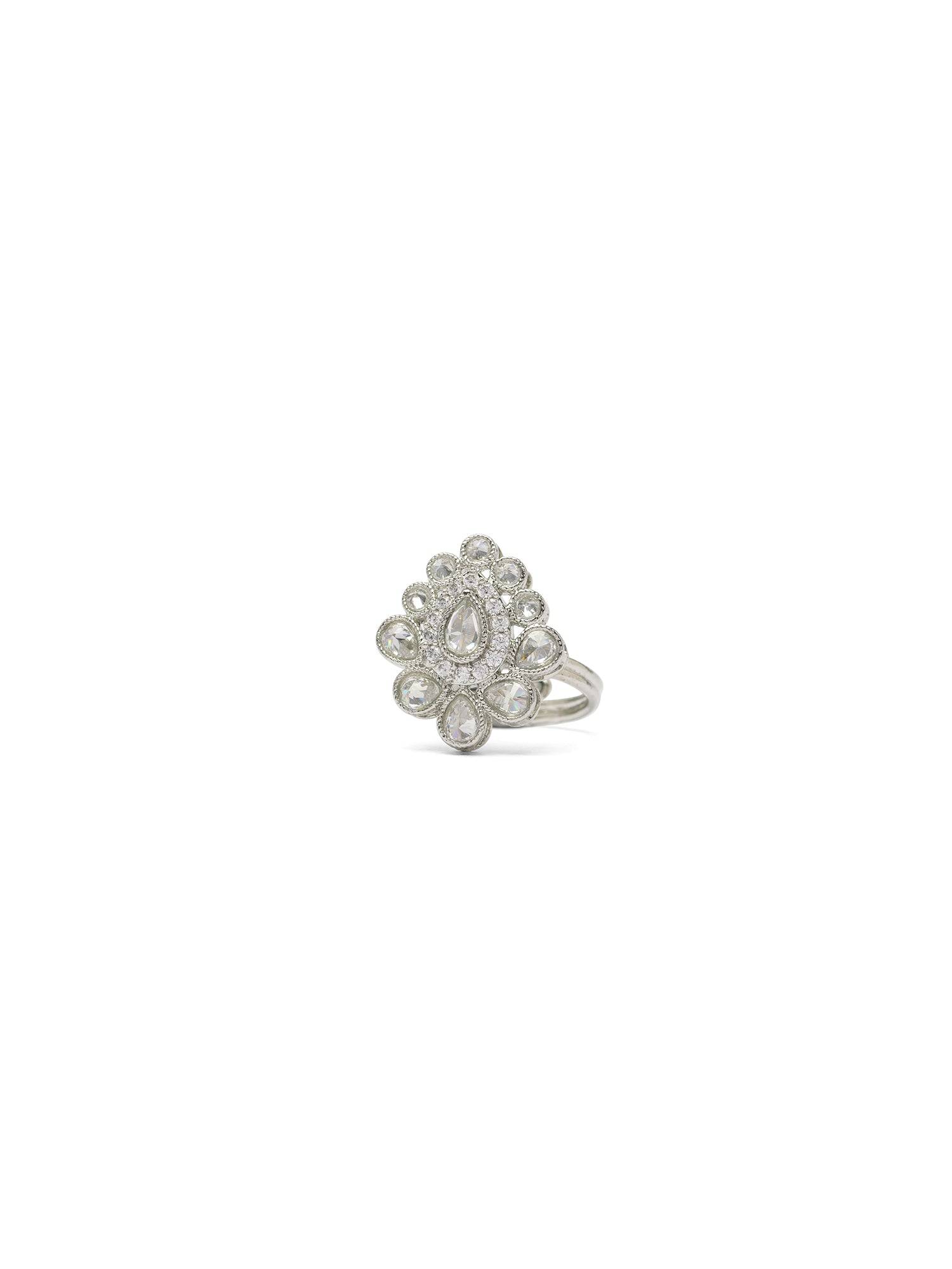 Sonal Crystal Ring in Rhodium