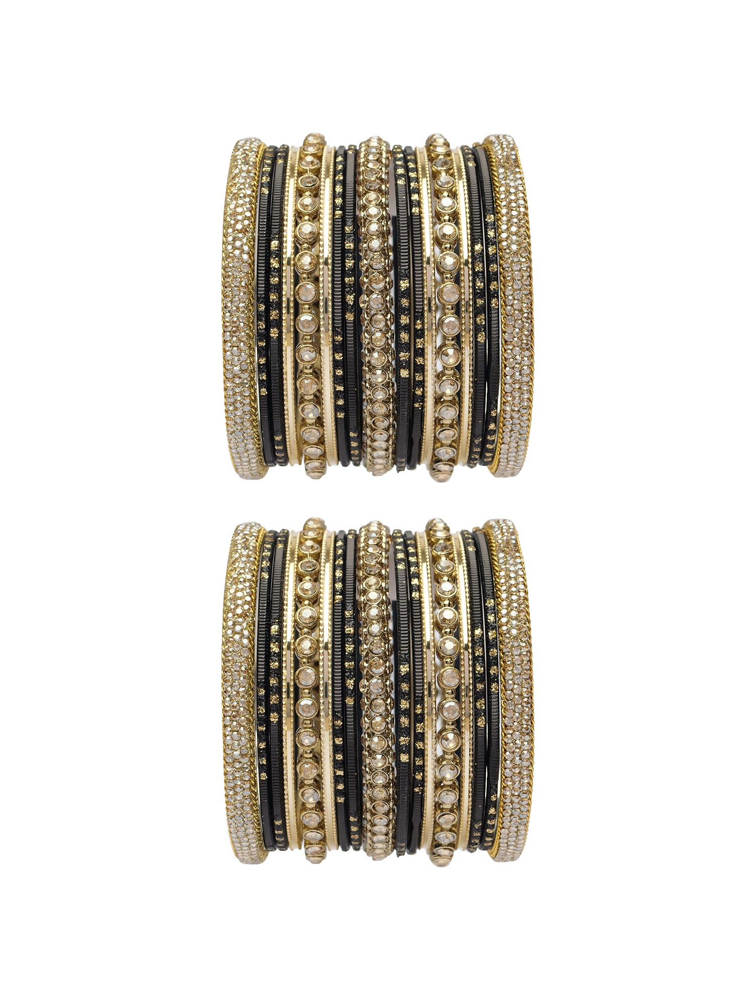 Sonari Bangle Set in Black and Antique Gold