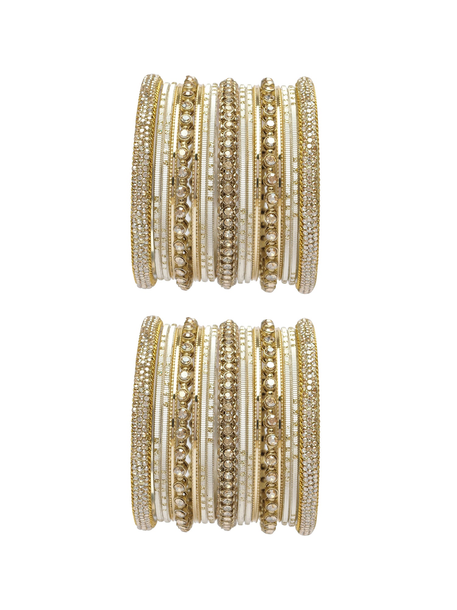 Sonari Bangle Set in Cream and Antique Gold