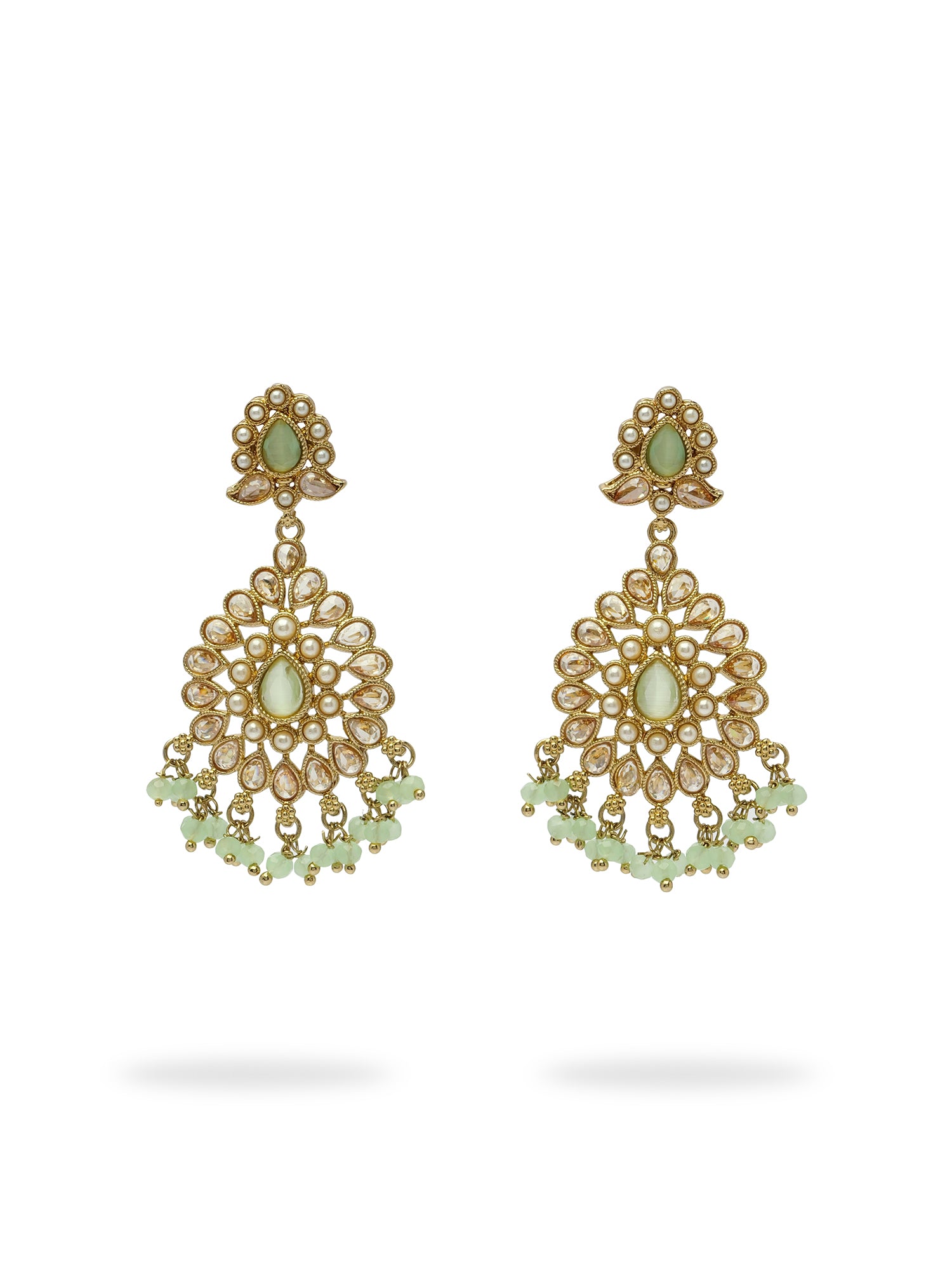 Soraya Long Earrings in Mint