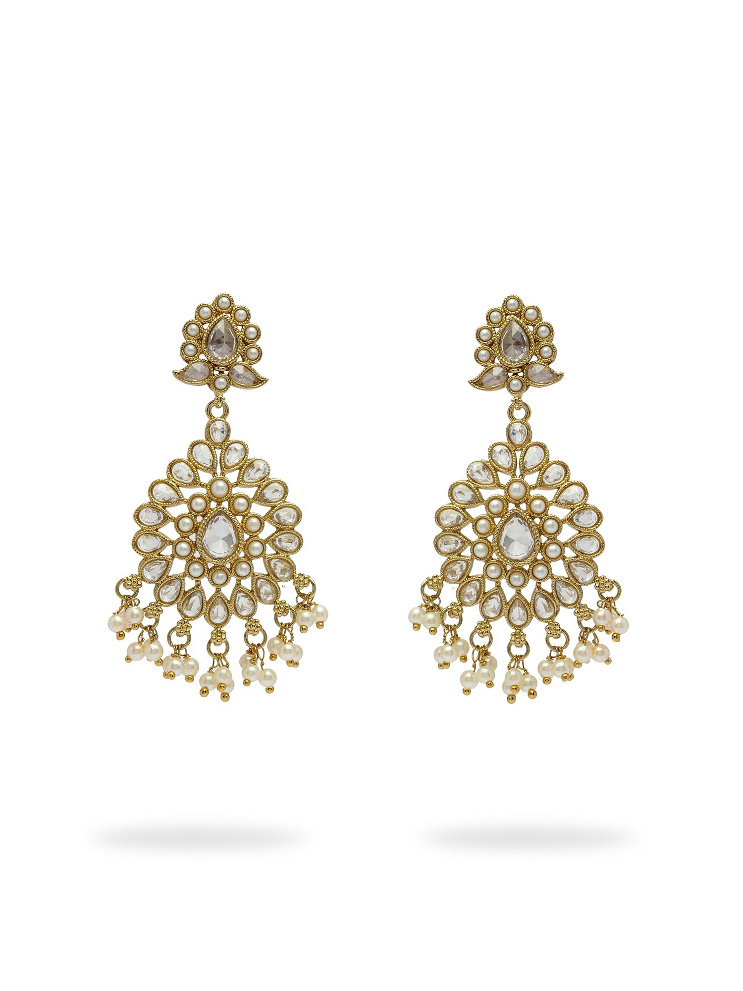 Soraya Long Earrings in White