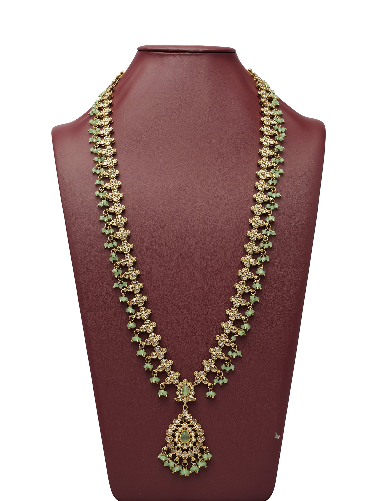 Soraya Rani Haar in Mint and Antique Gold
