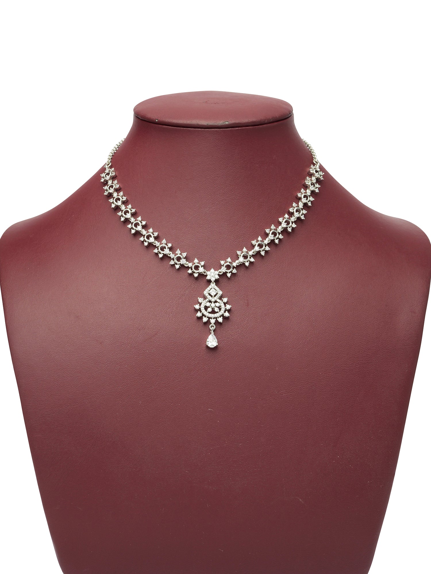 Sorelle Cubic Zirconia Necklace Set in Rhodium