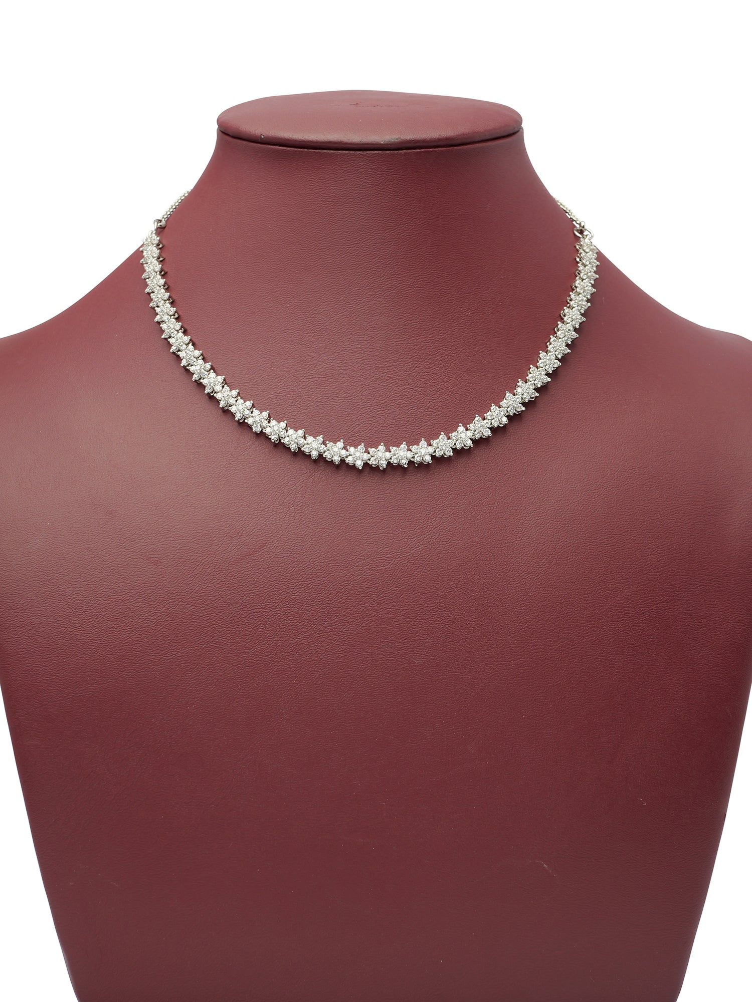Star Cubic Zirconia Necklace Set in Rhodium