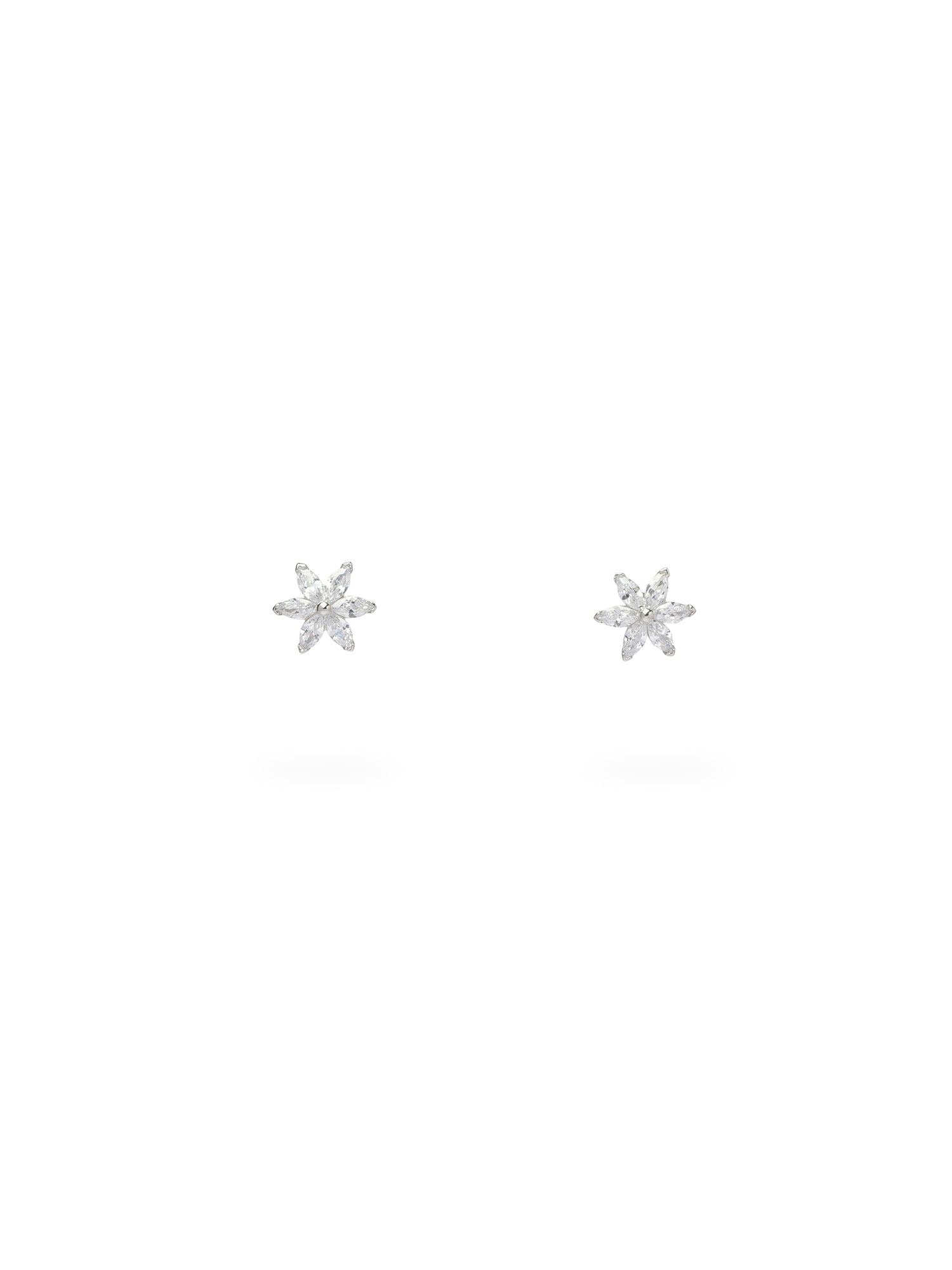 Stella Ear Studs in Rhodium