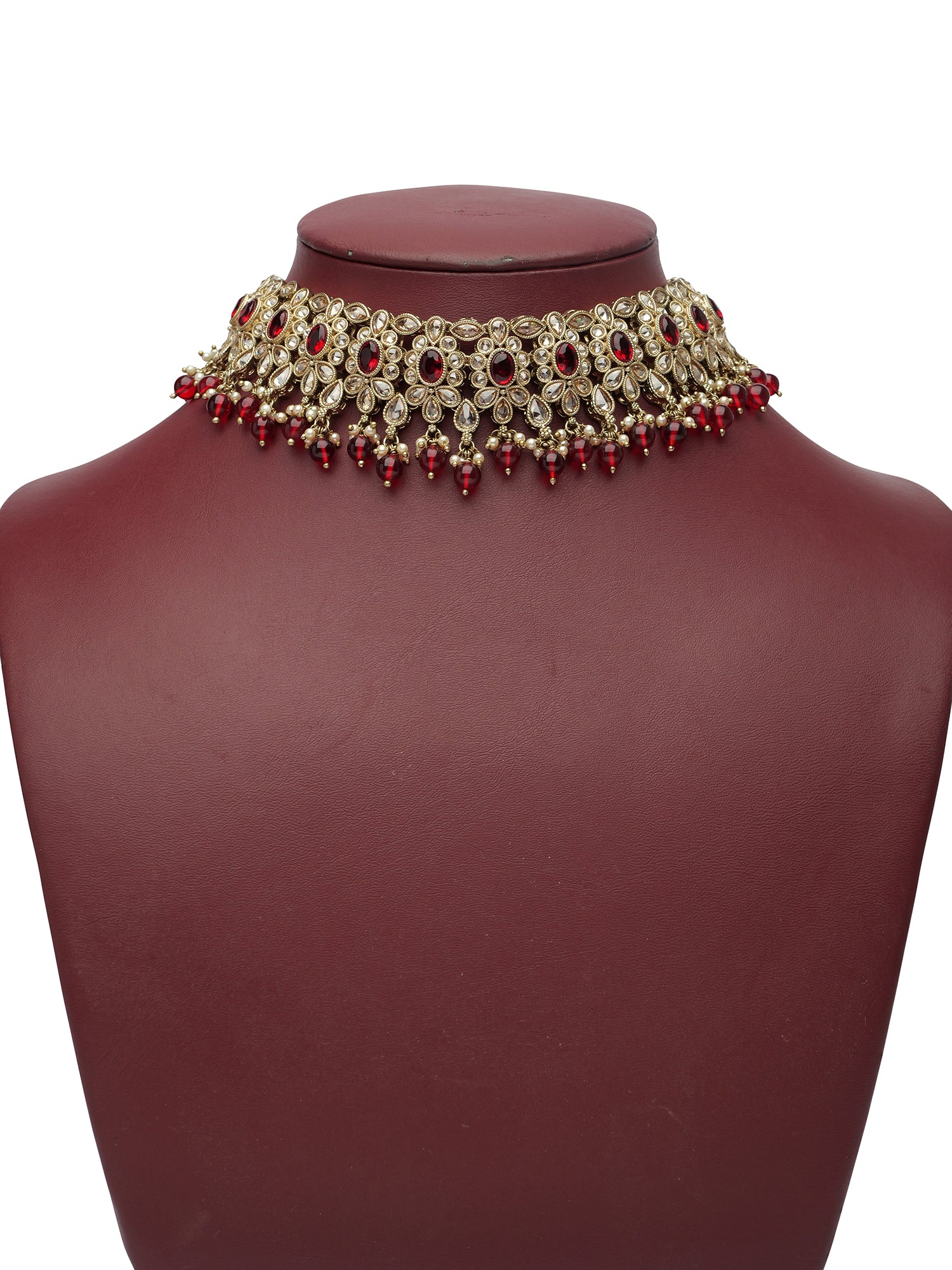 Suhani Necklace Set in Maroon