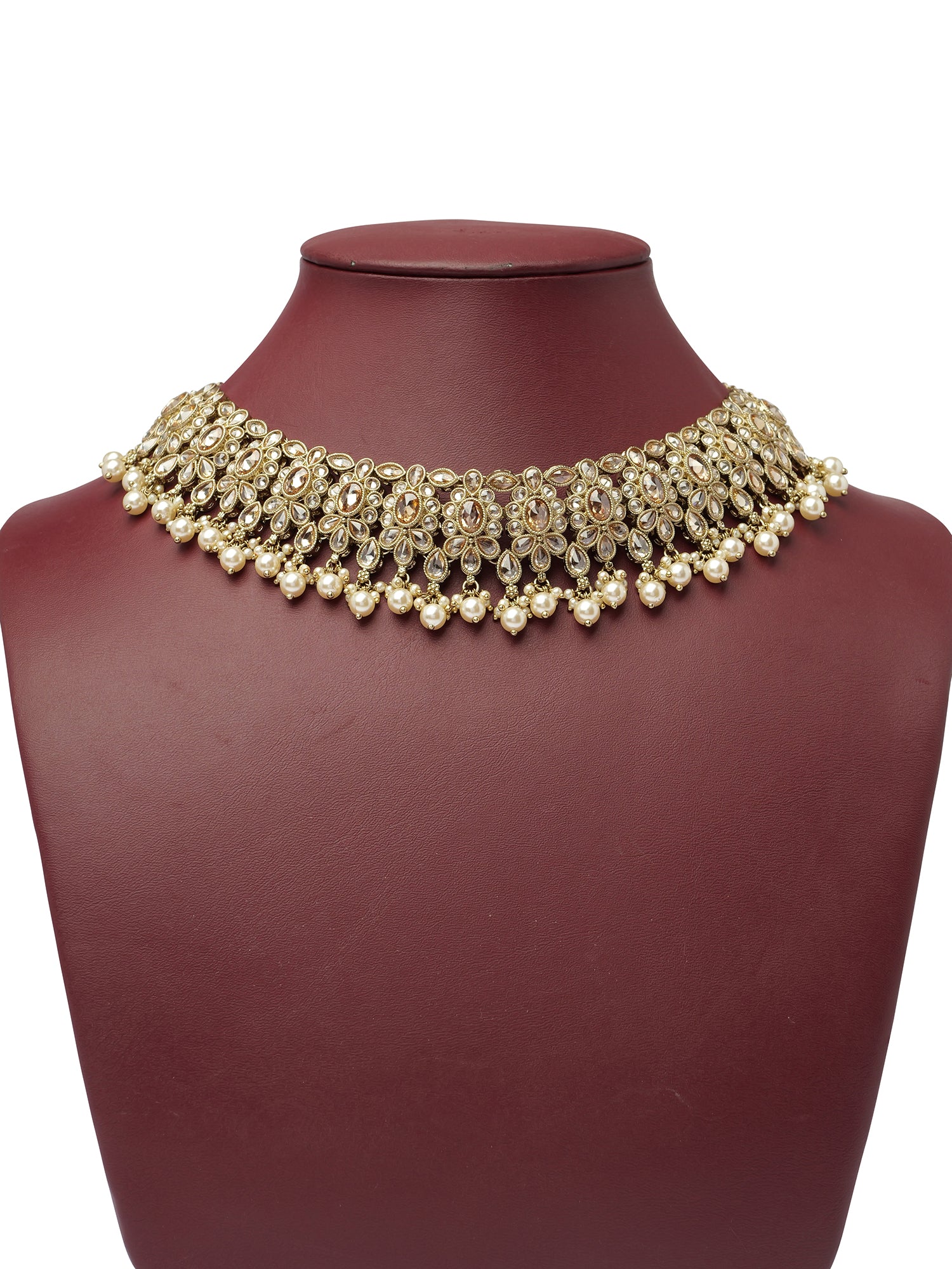 Suhani Pearl Necklace Set in Champagne