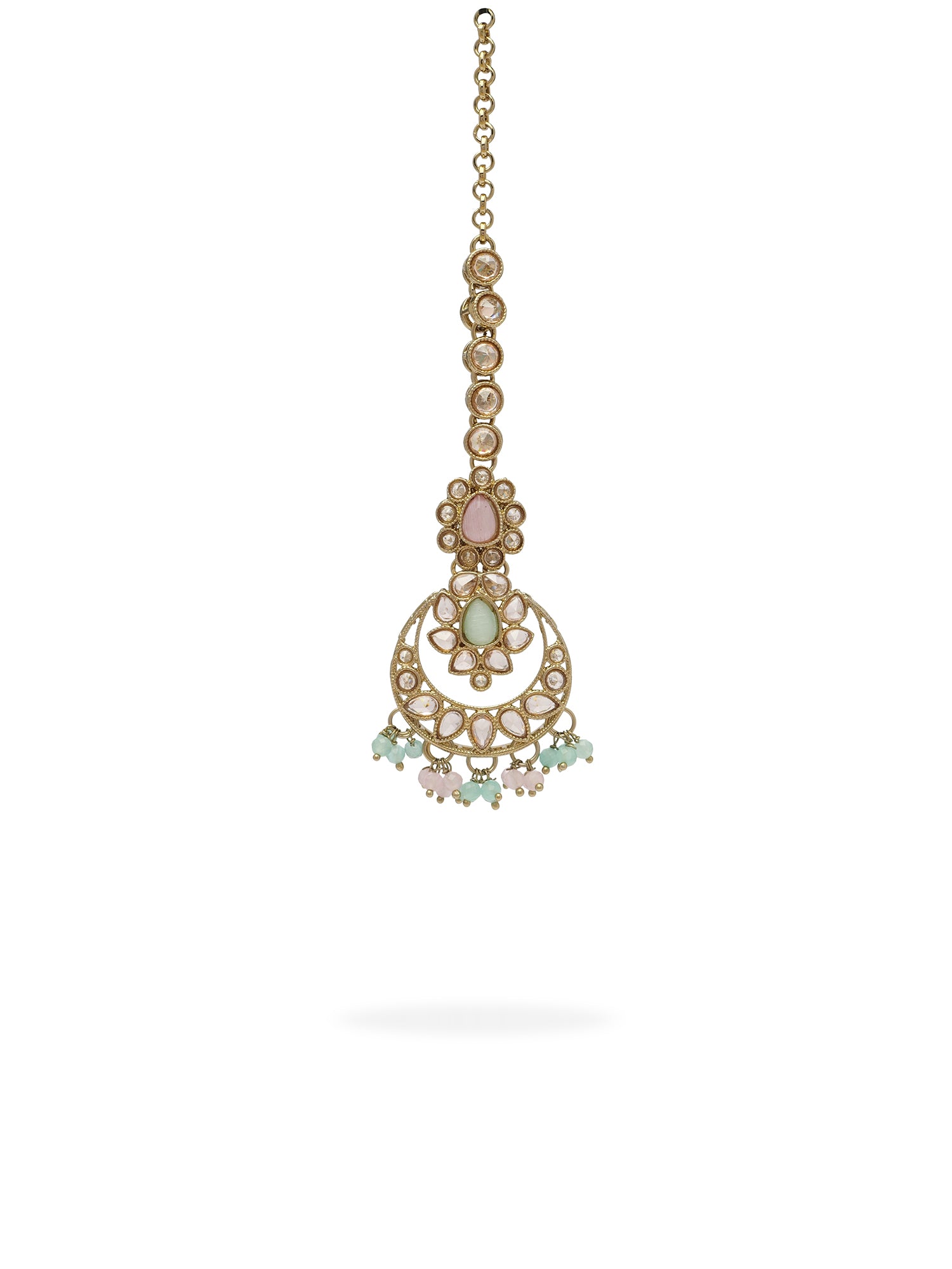 Sukhmani Cluster Necklace Set in Blue and Pink