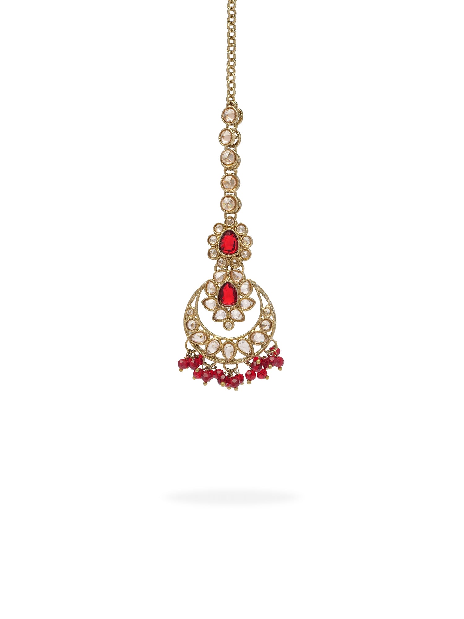 Sukhmani Cluster Necklace Set in Maroon