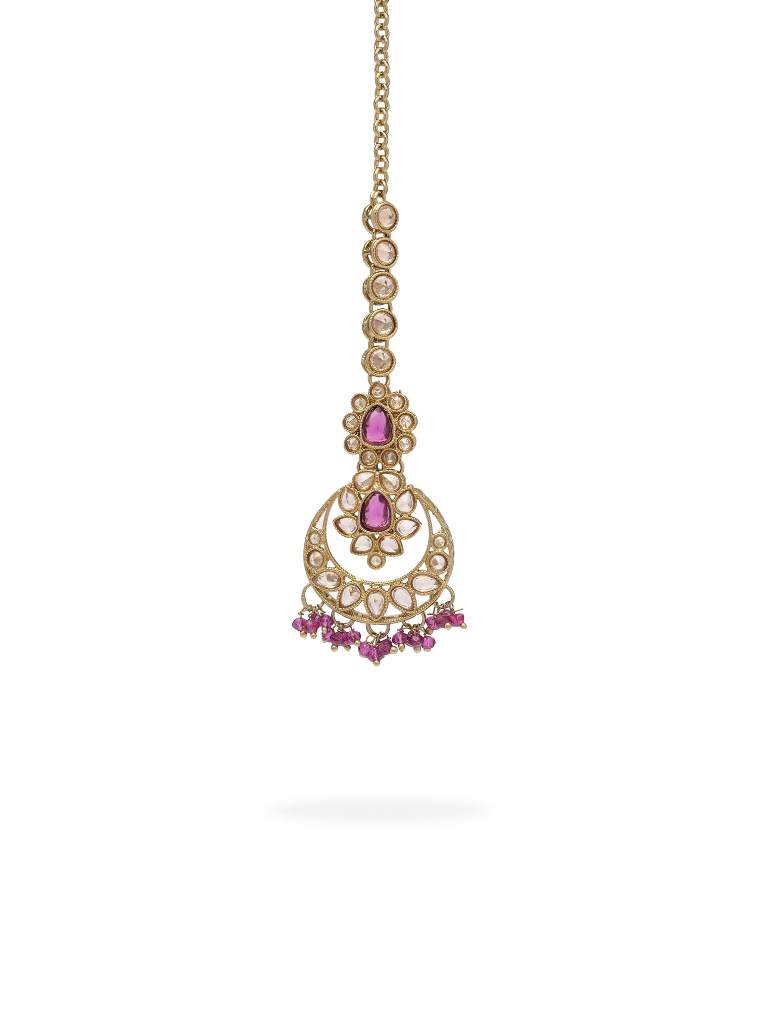 Sukhmani Cluster Necklace Set in Purple
