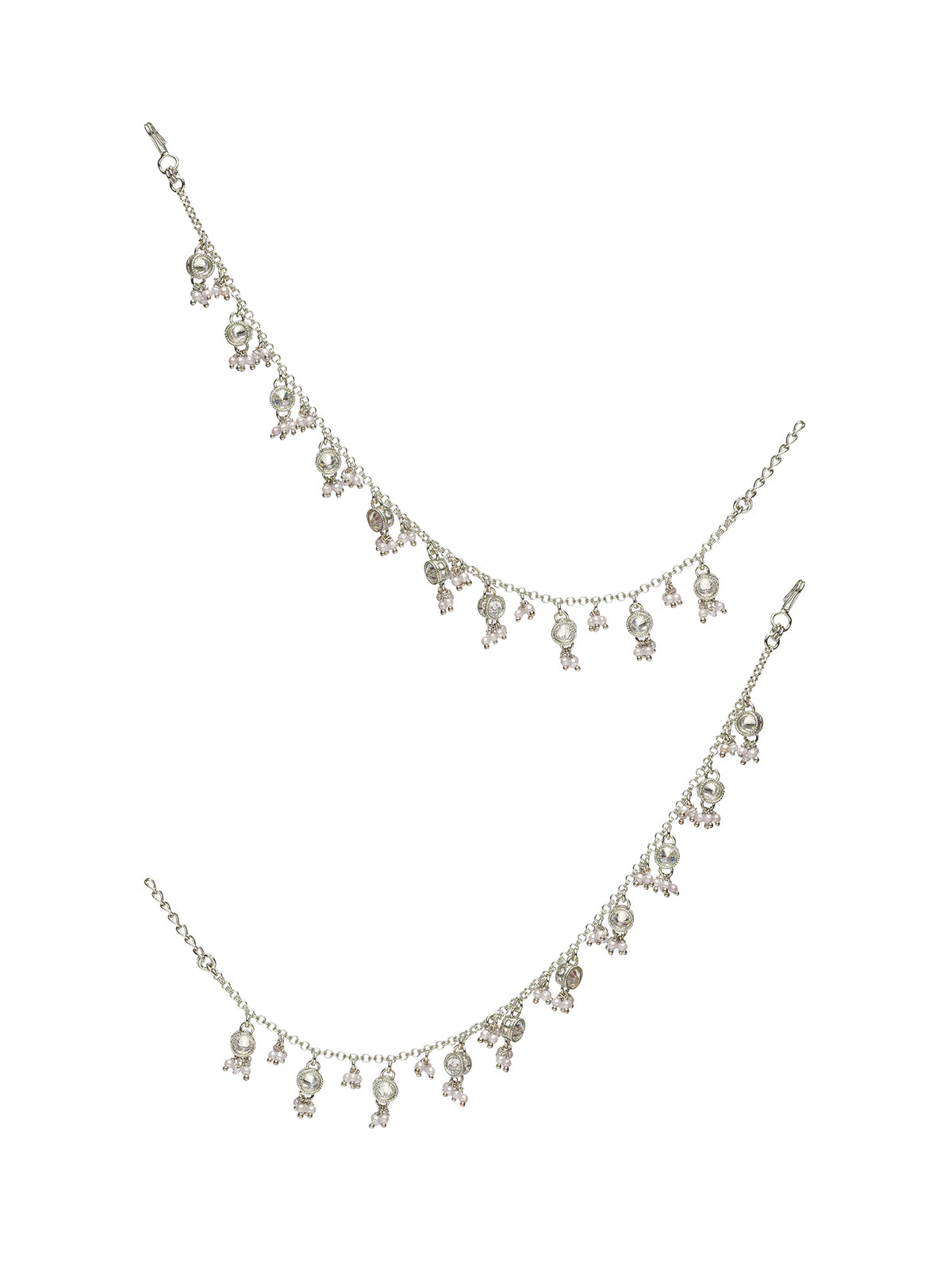 Sunaina Ear Chains in Rhodium