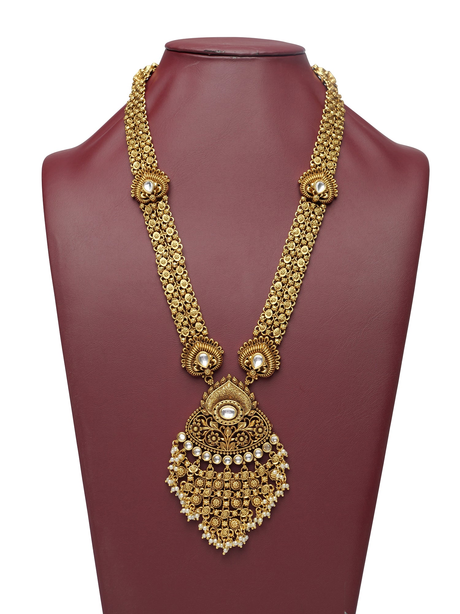 Sundari Kundan Rani Haar in Gold Oxidised