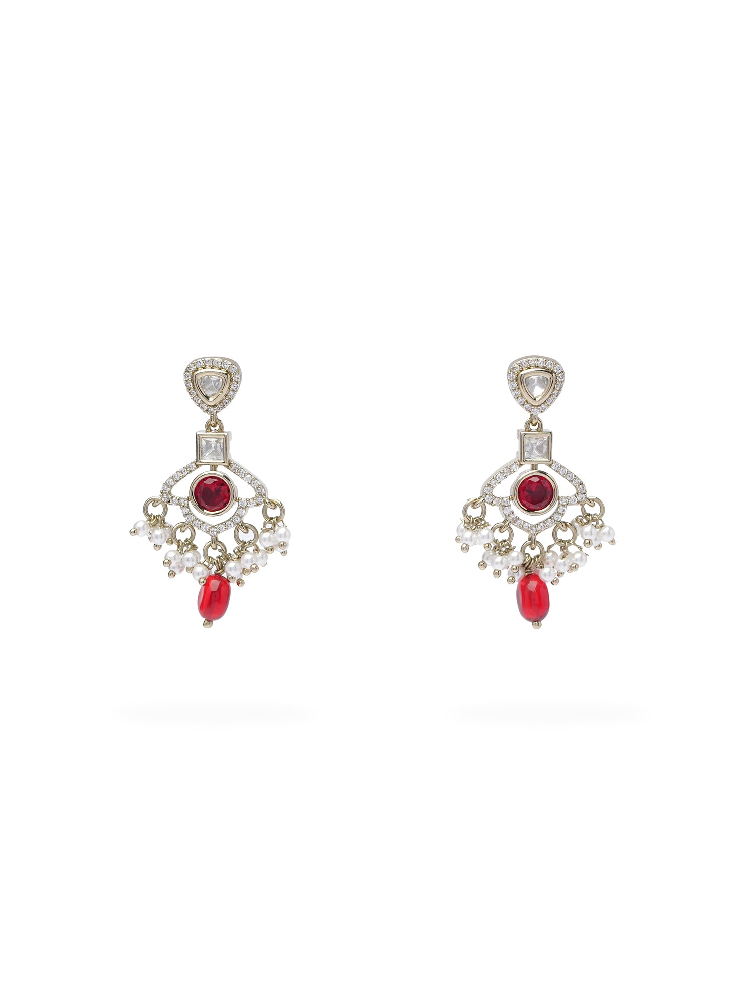 Supriya Kundan Necklace Set in Maroon